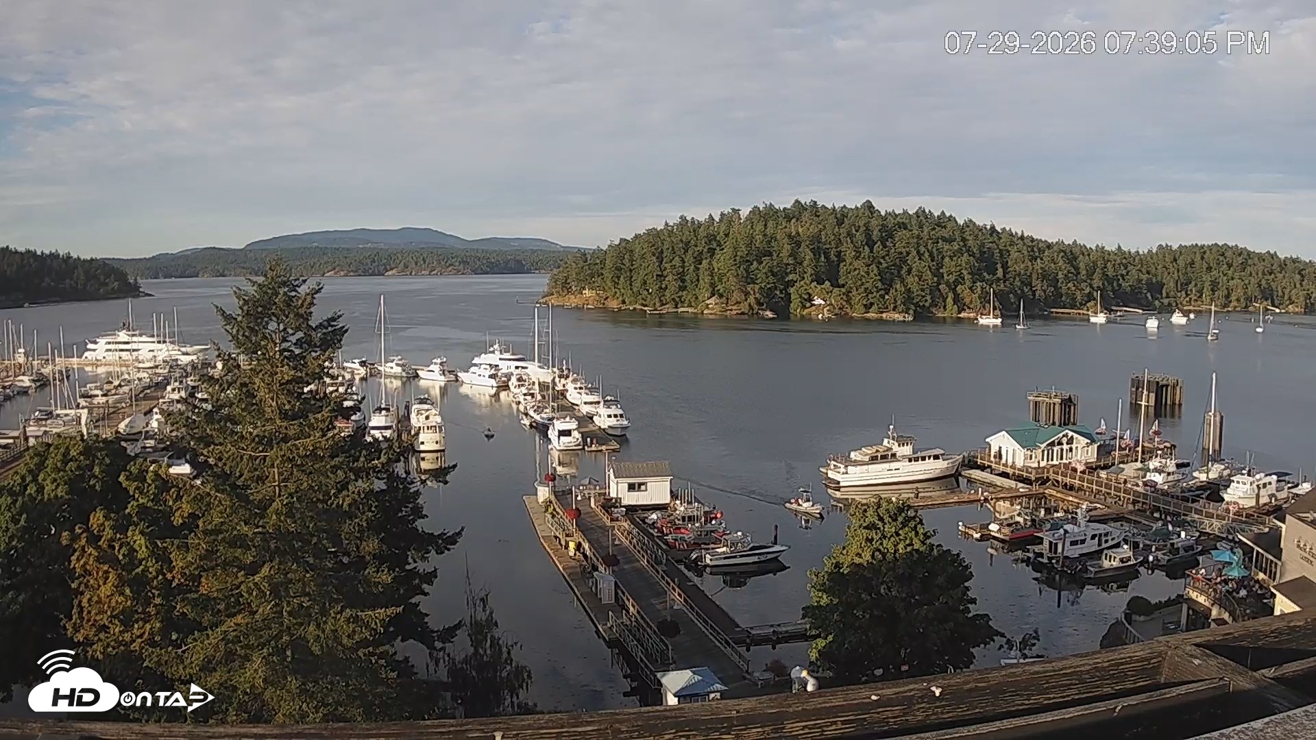 Snapshot of Friday Harbor - San Juan Island Live Webcam taken Jul 29, 2026, 7:40pm PDT