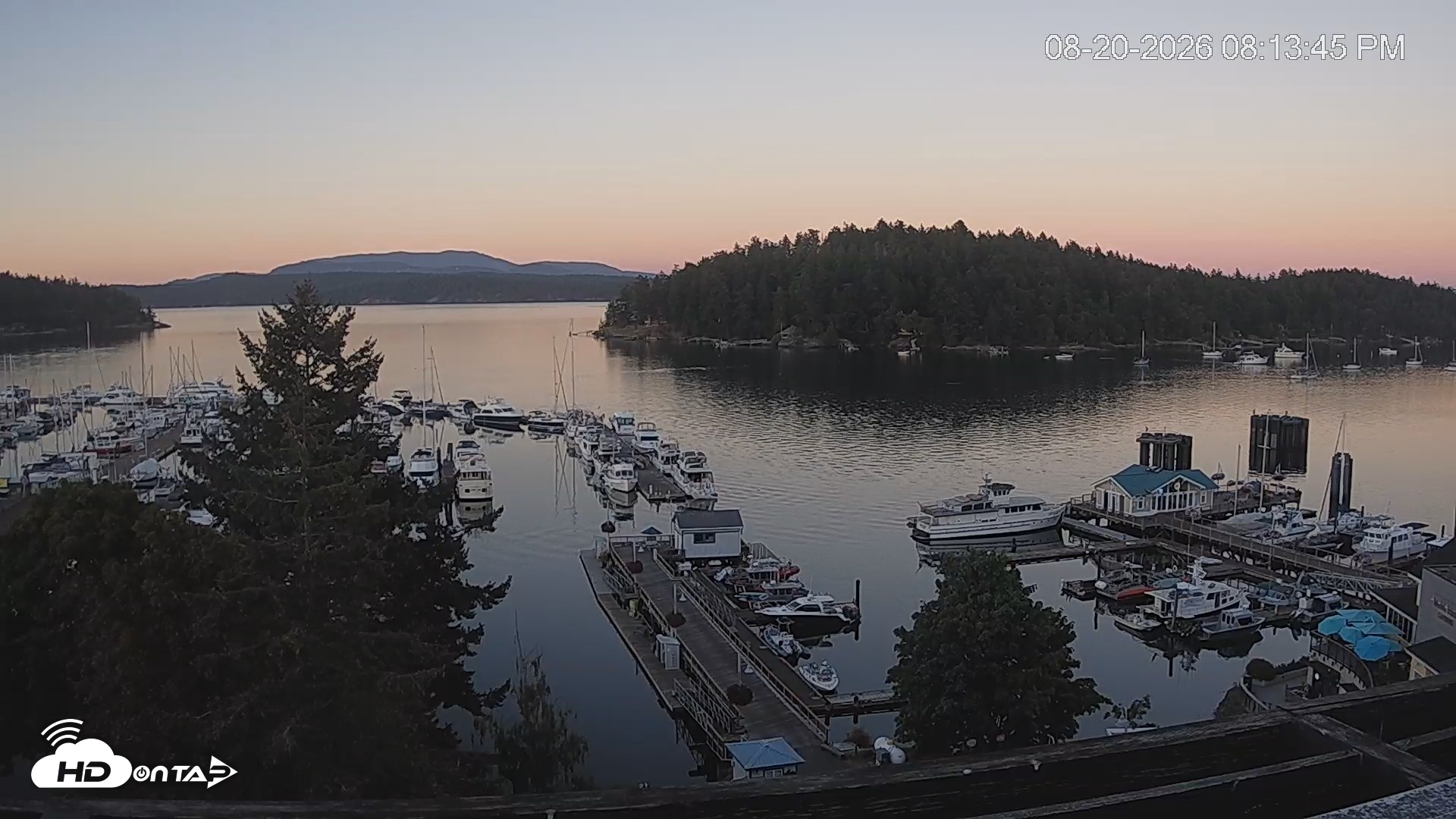 Snapshot of Friday Harbor - San Juan Island Live Webcam taken Aug 20, 2026, 8:14pm PDT