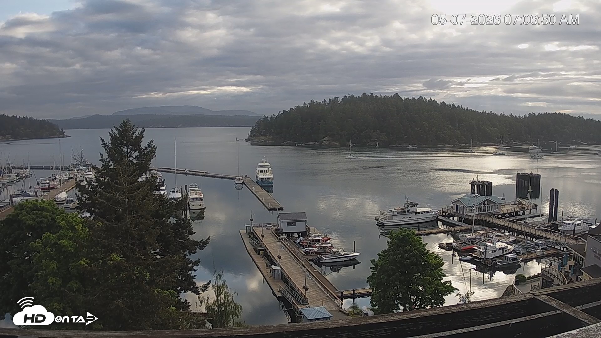 Snapshot of Friday Harbor - San Juan Island Live Webcam taken May 7, 2026, 7:07am PDT