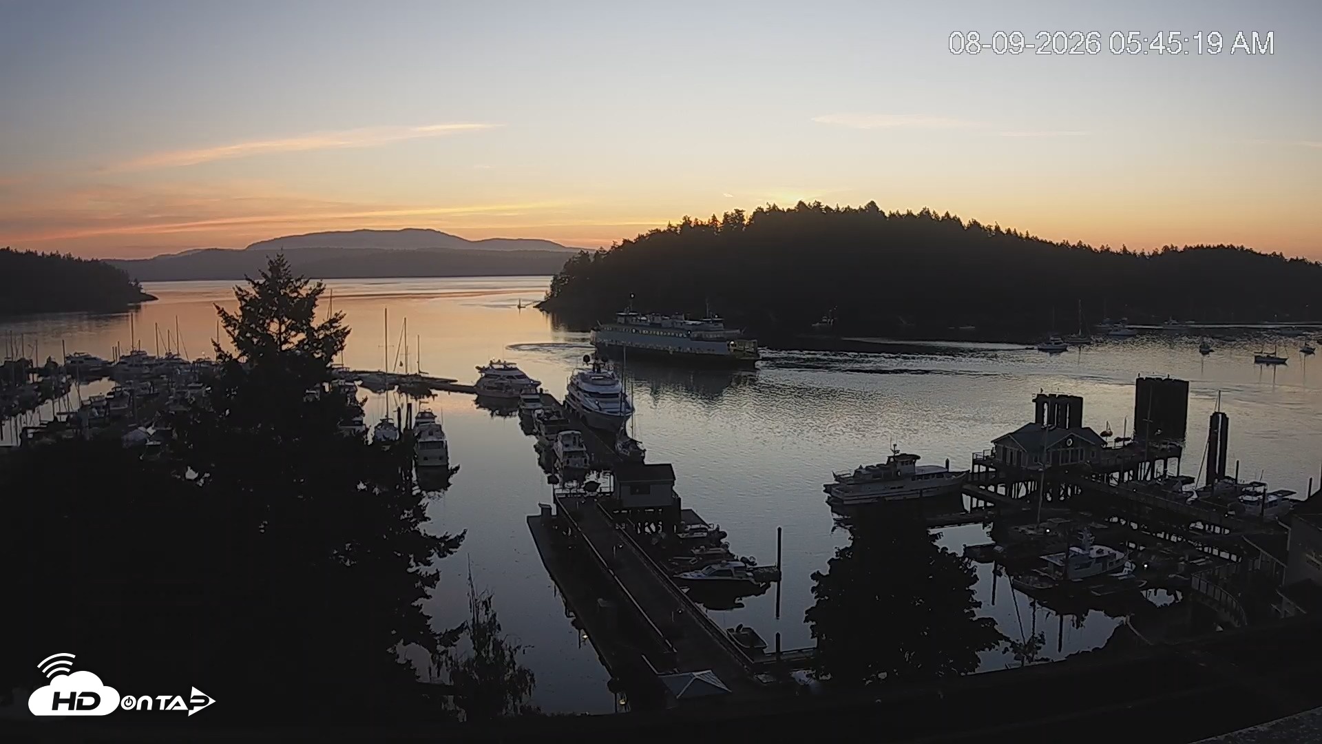 Snapshot of Friday Harbor - San Juan Island Live Webcam taken Aug 9, 2026, 5:46am PDT
