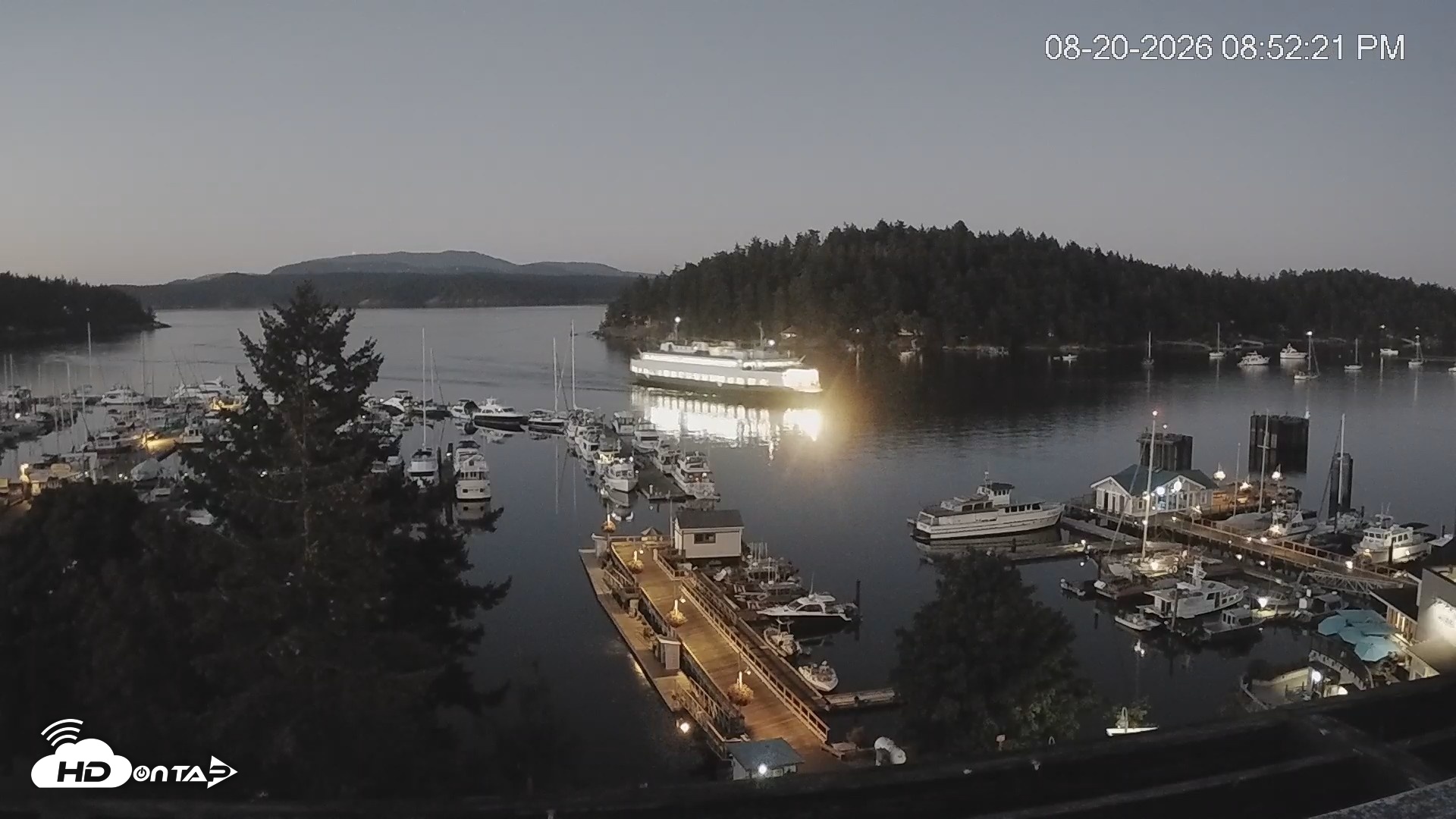 Snapshot of Friday Harbor - San Juan Island Live Webcam taken Aug 20, 2026, 8:56pm PDT
