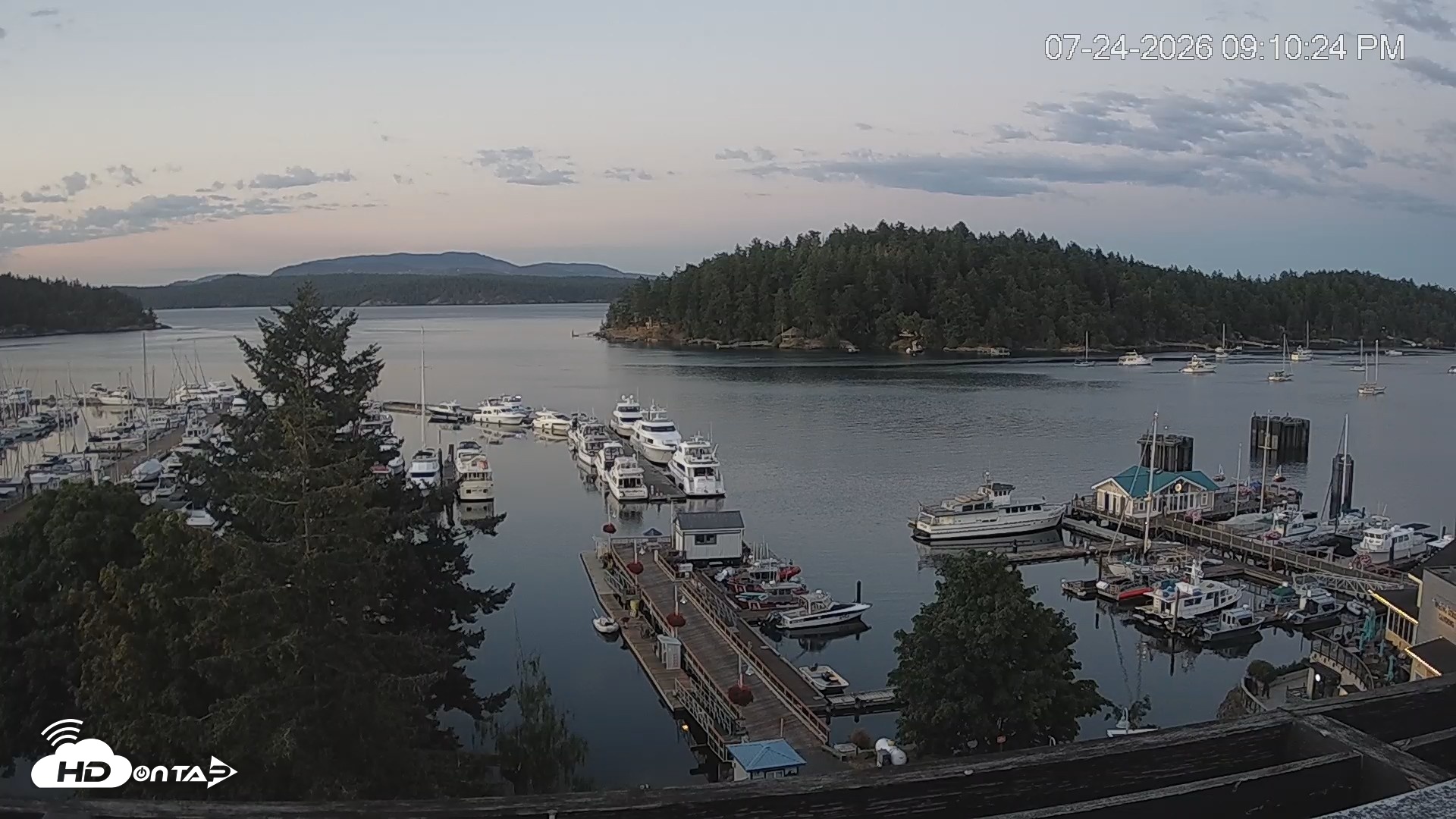 Snapshot of Friday Harbor - San Juan Island Live Webcam taken Jul 24, 2026, 9:11pm PDT