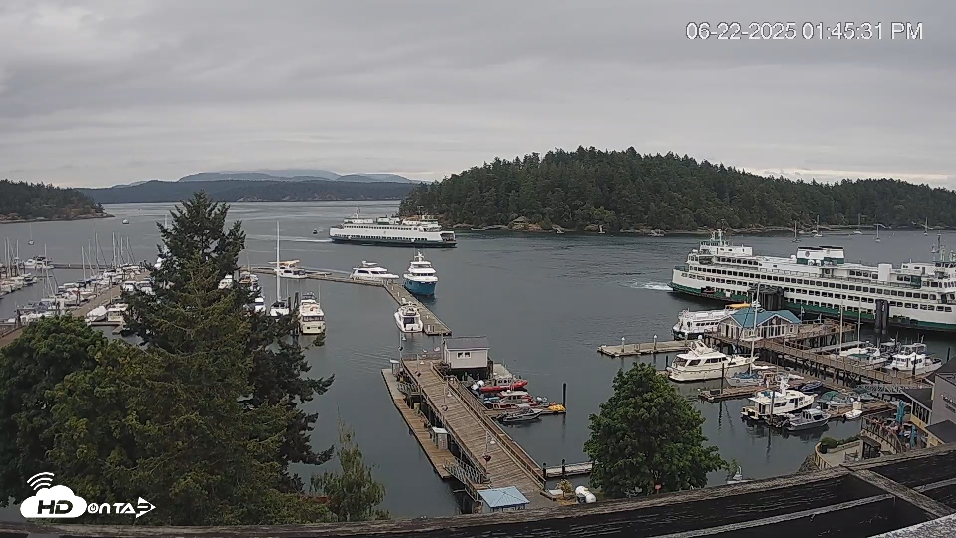 Snapshot of Friday Harbor - San Juan Island Live Webcam taken Jun 22, 2025, 1:45pm PDT