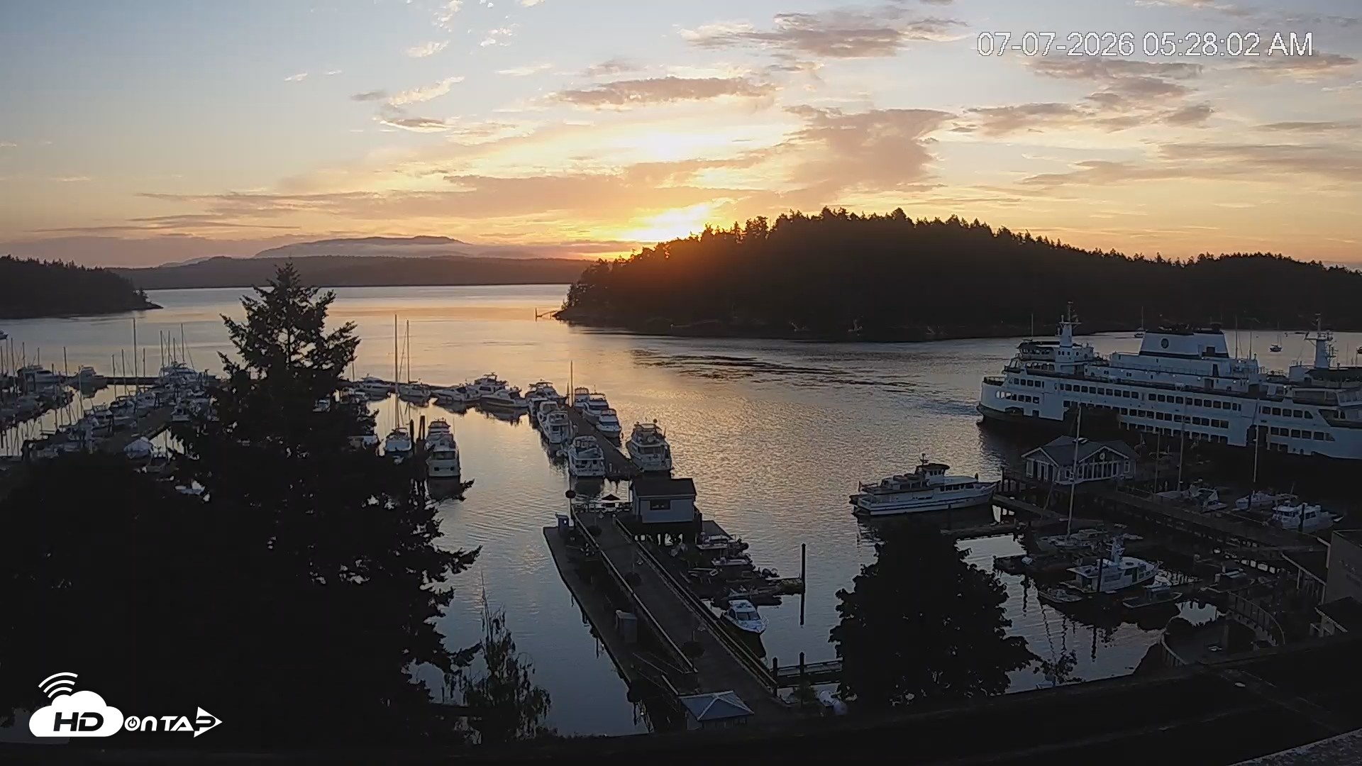 Snapshot of Friday Harbor - San Juan Island Live Webcam taken Jul 7, 2026, 5:28am PDT