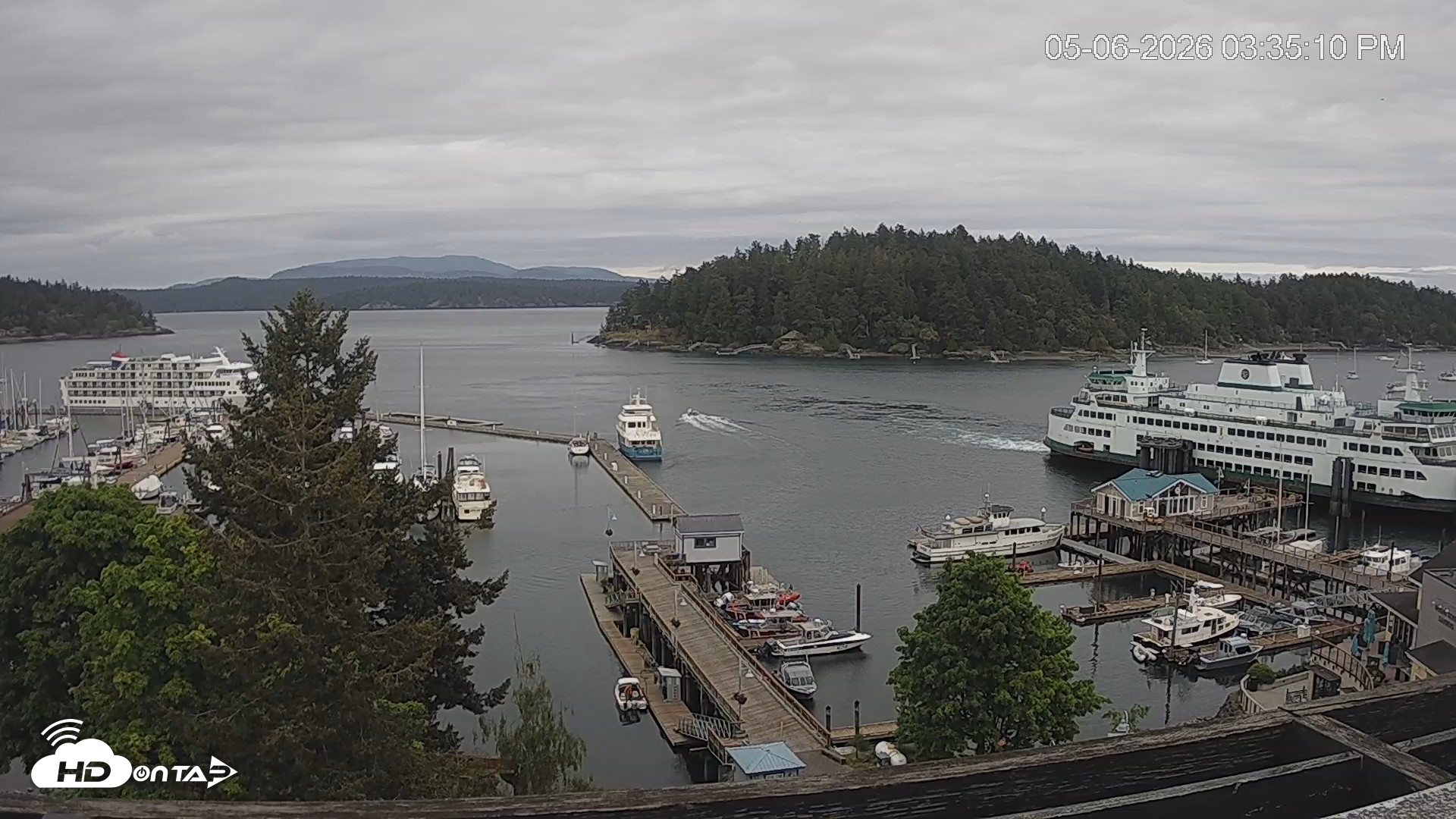 Snapshot of Friday Harbor - San Juan Island Live Webcam taken May 6, 2026, 3:35pm PDT
