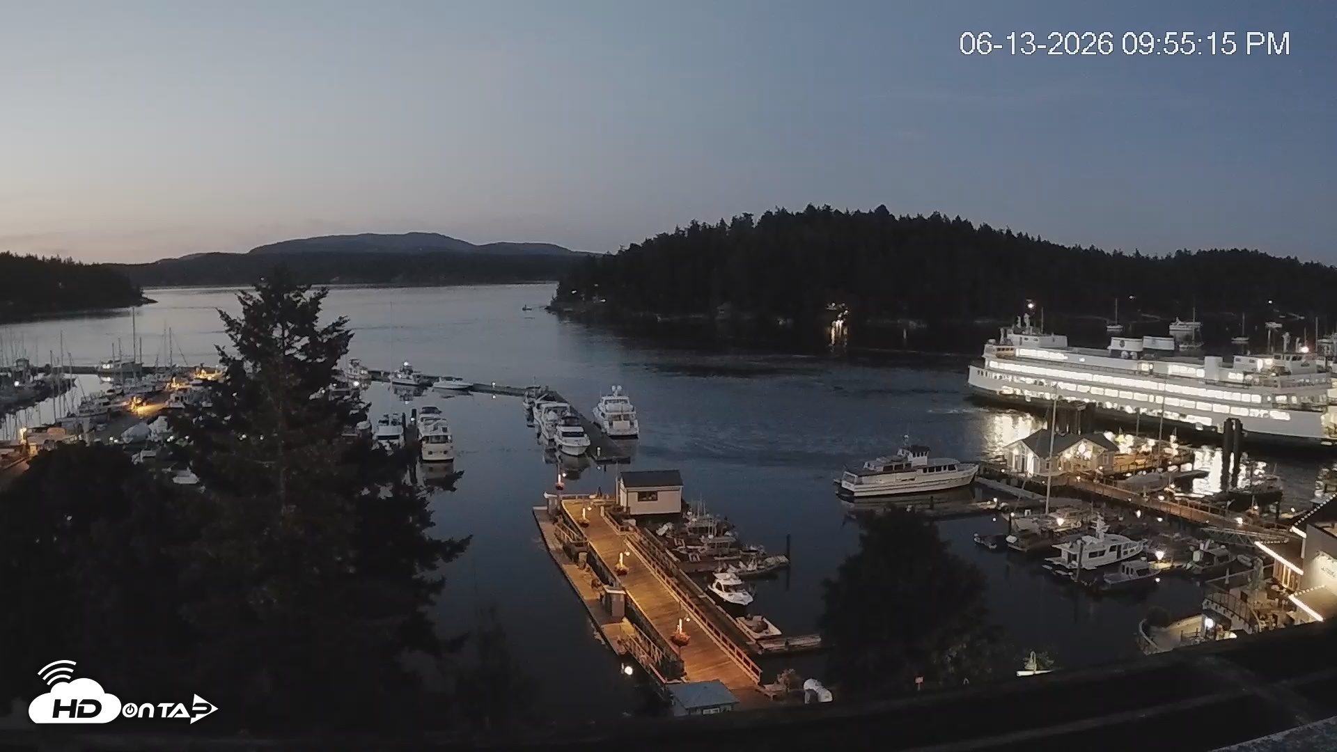 Snapshot of Friday Harbor - San Juan Island Live Webcam taken Jun 13, 2026, 9:56pm PDT