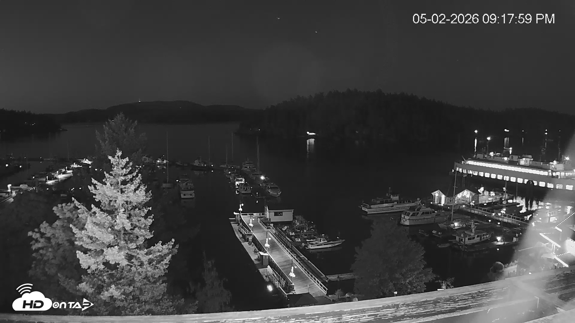 Snapshot of Friday Harbor - San Juan Island Live Webcam taken May 2, 2026, 9:18pm PDT
