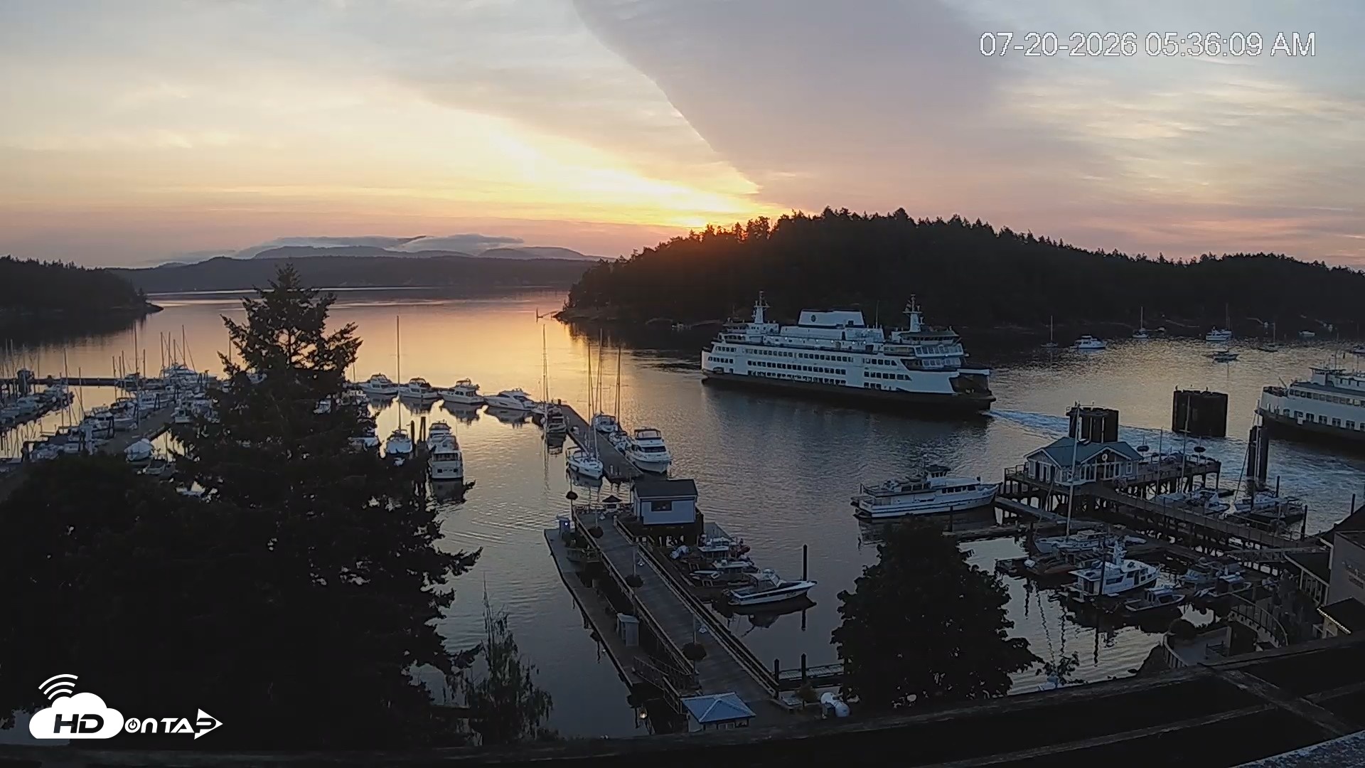 Snapshot of Friday Harbor - San Juan Island Live Webcam taken Jul 20, 2026, 5:36am PDT