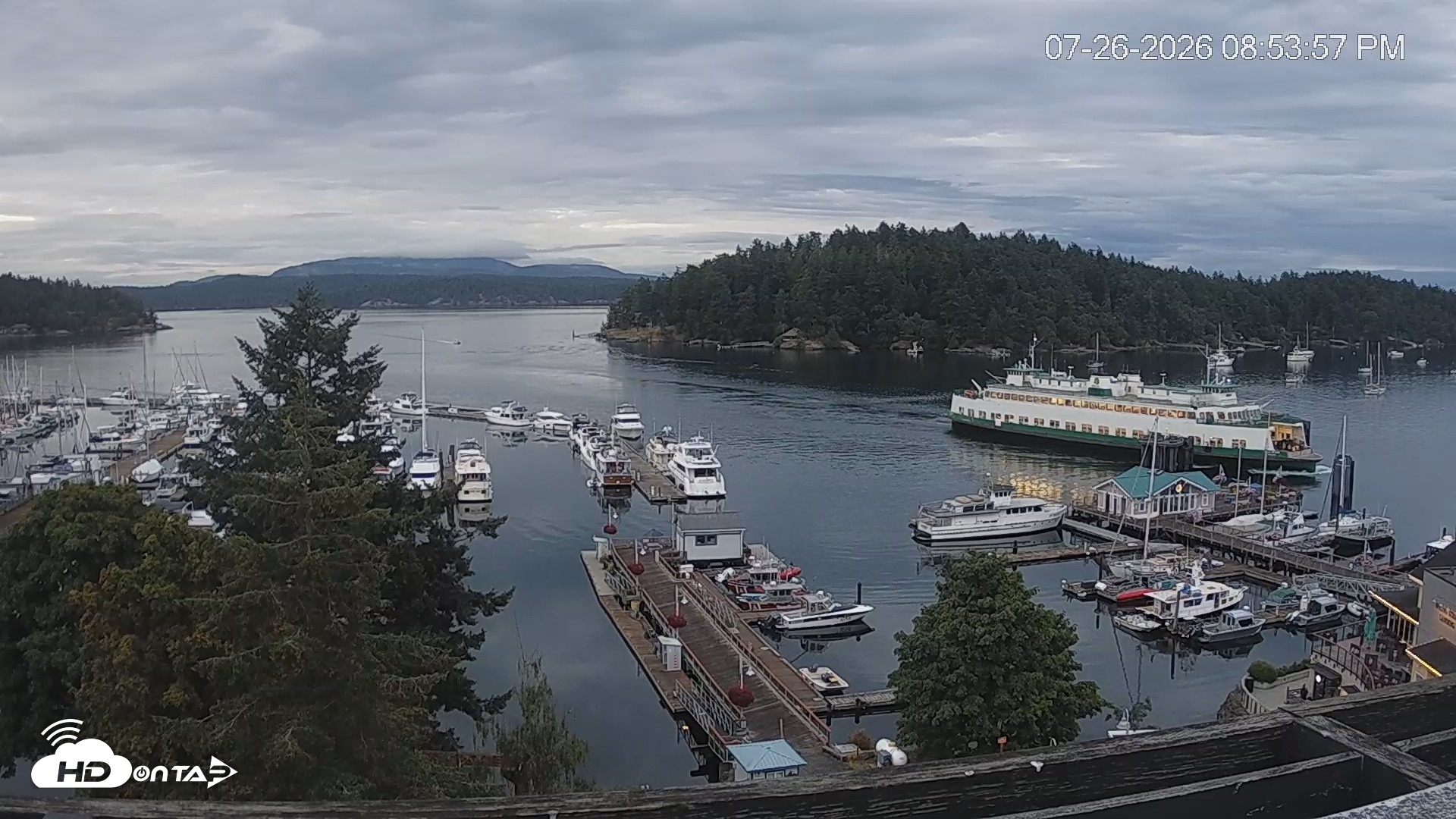 Snapshot of Friday Harbor - San Juan Island Live Webcam taken Jul 26, 2026, 8:55pm PDT