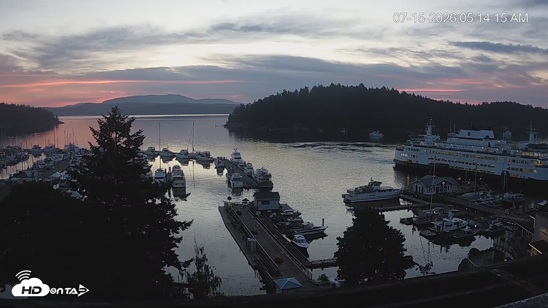 Snapshot of Friday Harbor - San Juan Island Live Webcam taken Jul 15, 2026, 5:15am PDT