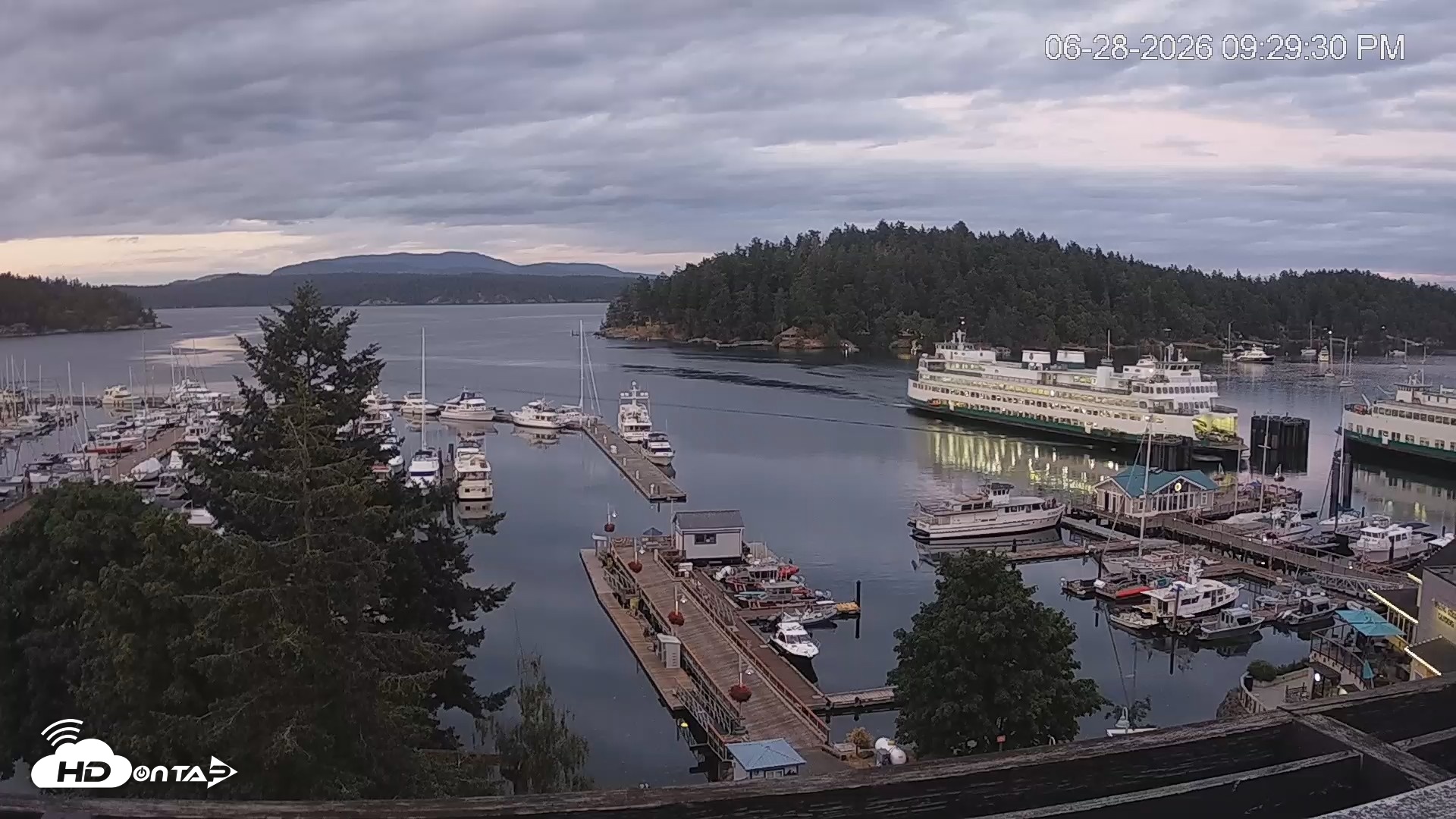 Snapshot of Friday Harbor - San Juan Island Live Webcam taken Jun 28, 2026, 9:30pm PDT