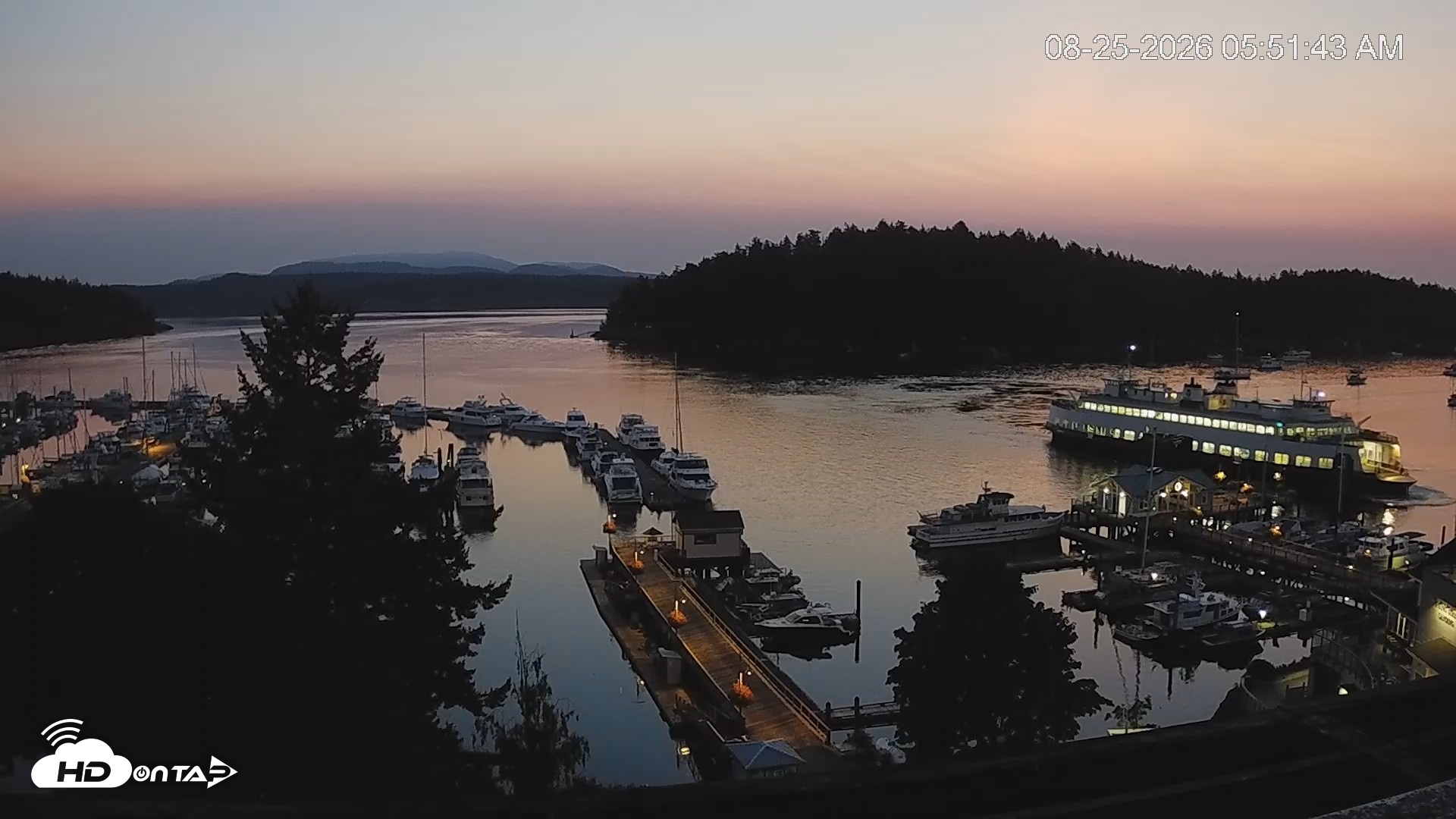 Snapshot of Friday Harbor - San Juan Island Live Webcam taken Aug 25, 2026, 5:52am PDT