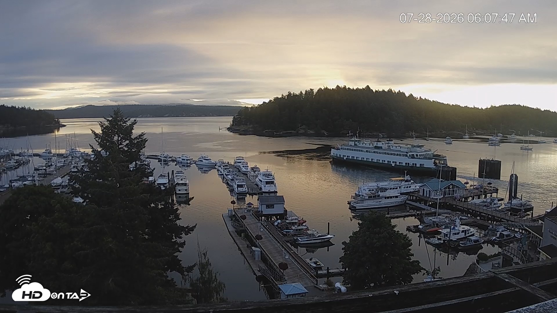 Snapshot of Friday Harbor - San Juan Island Live Webcam taken Jul 28, 2026, 6:08am PDT