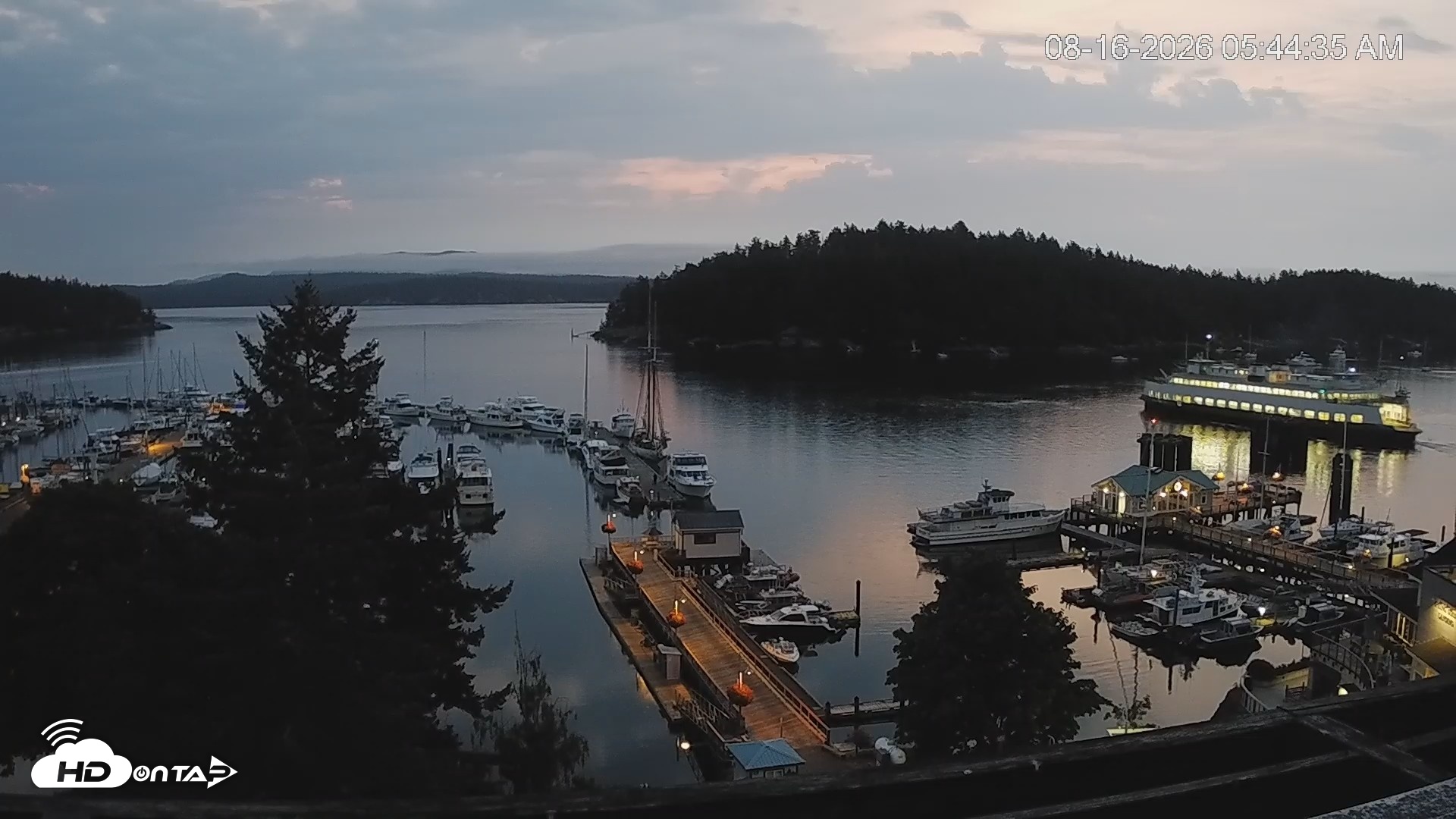 Snapshot of Friday Harbor - San Juan Island Live Webcam taken Aug 16, 2026, 5:45am PDT