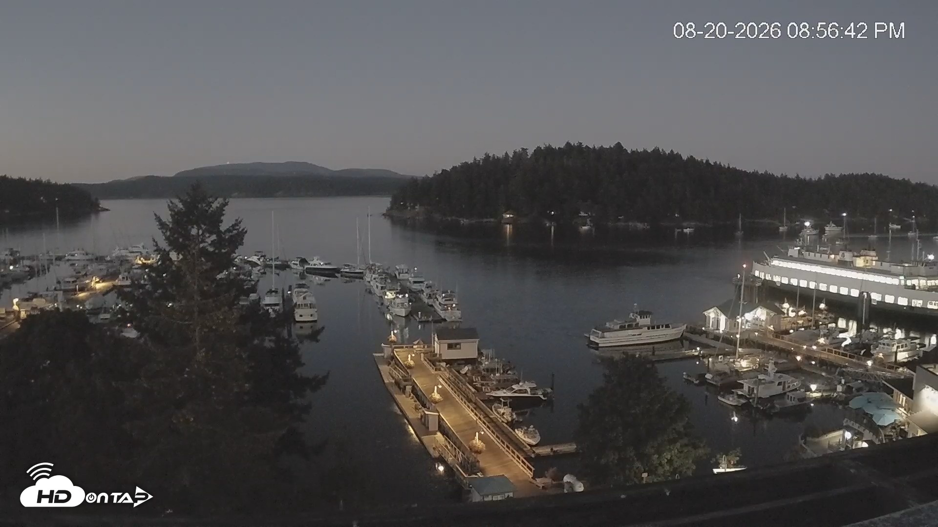 Snapshot of Friday Harbor - San Juan Island Live Webcam taken Aug 20, 2026, 9:01pm PDT