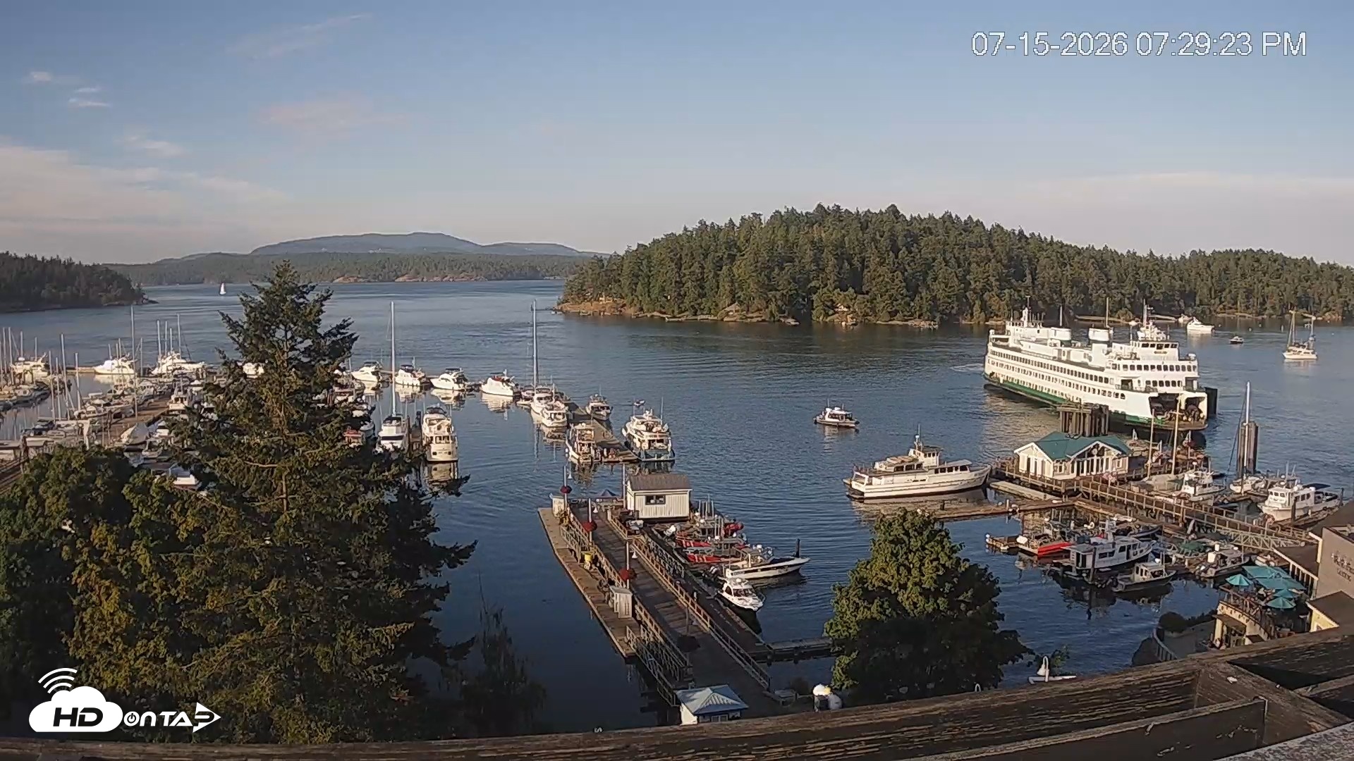 Snapshot of Friday Harbor - San Juan Island Live Webcam taken Jul 15, 2026, 7:30pm PDT