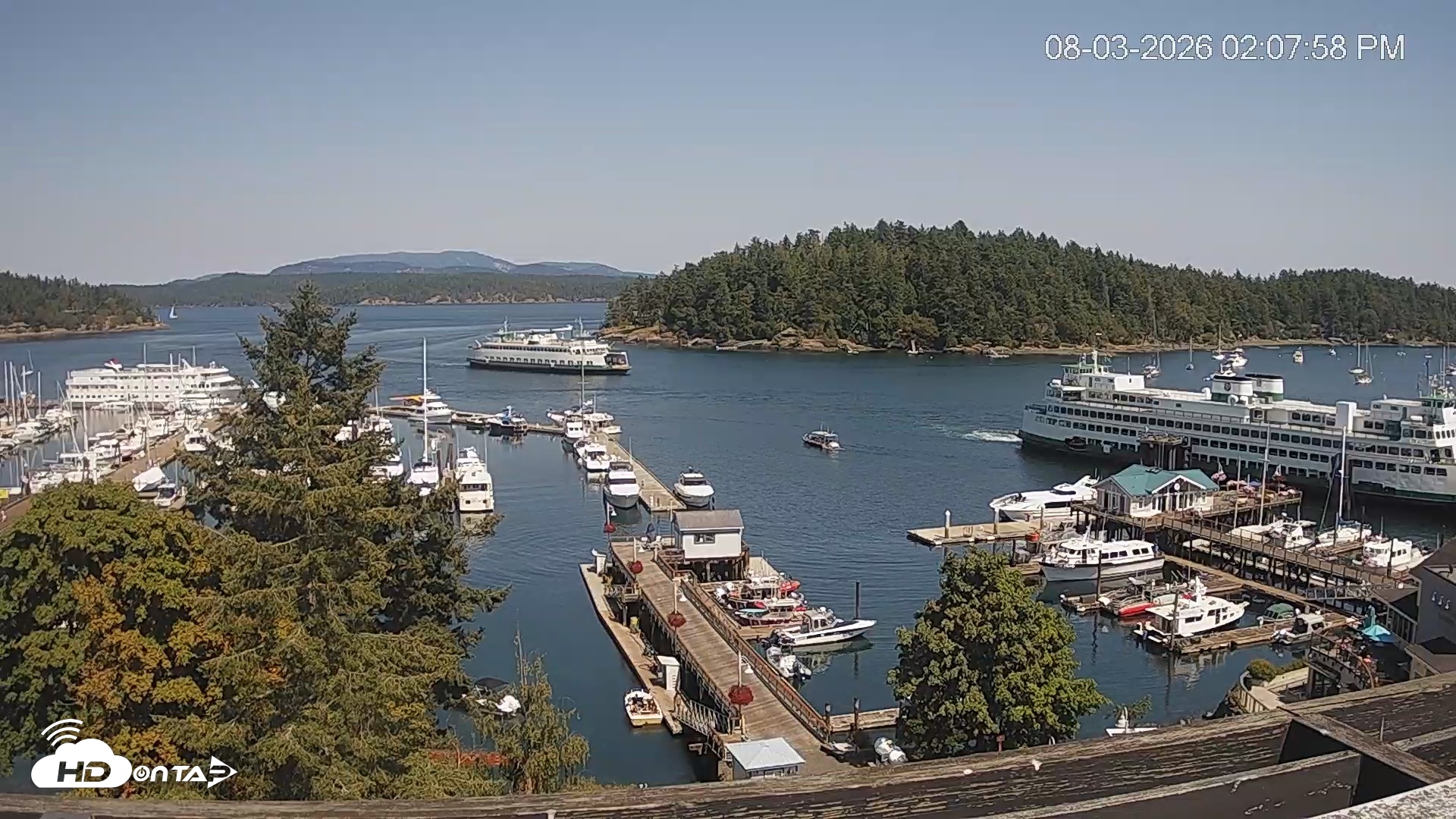 Snapshot of Friday Harbor - San Juan Island Live Webcam taken Aug 3, 2026, 2:09pm PDT