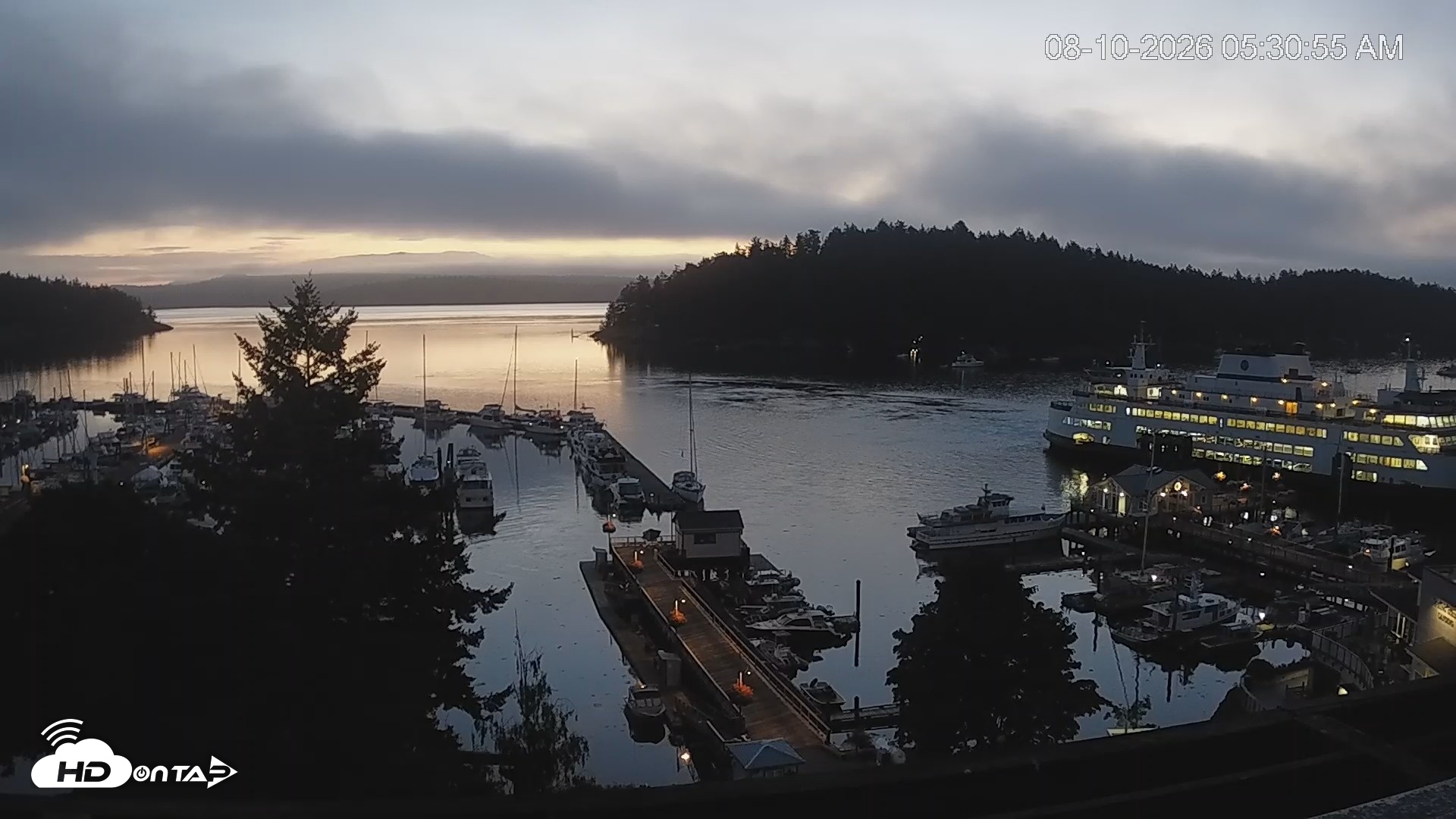 Snapshot of Friday Harbor - San Juan Island Live Webcam taken Aug 10, 2026, 5:31am PDT