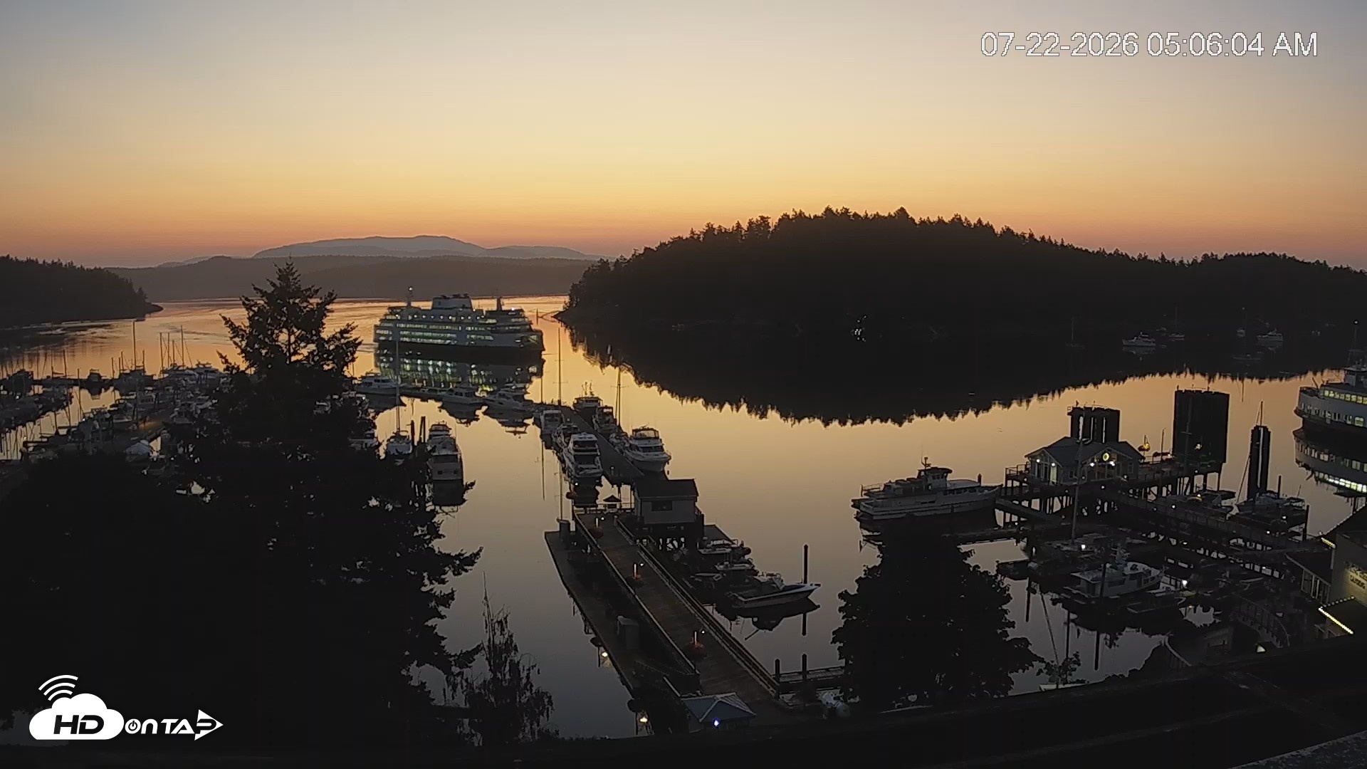 Snapshot of Friday Harbor - San Juan Island Live Webcam taken Jul 22, 2026, 5:06am PDT