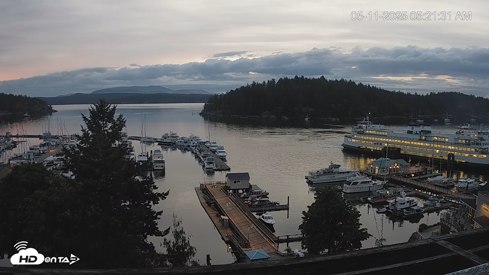 Snapshot of Friday Harbor - San Juan Island Live Webcam taken May 11, 2025, 5:21am PDT