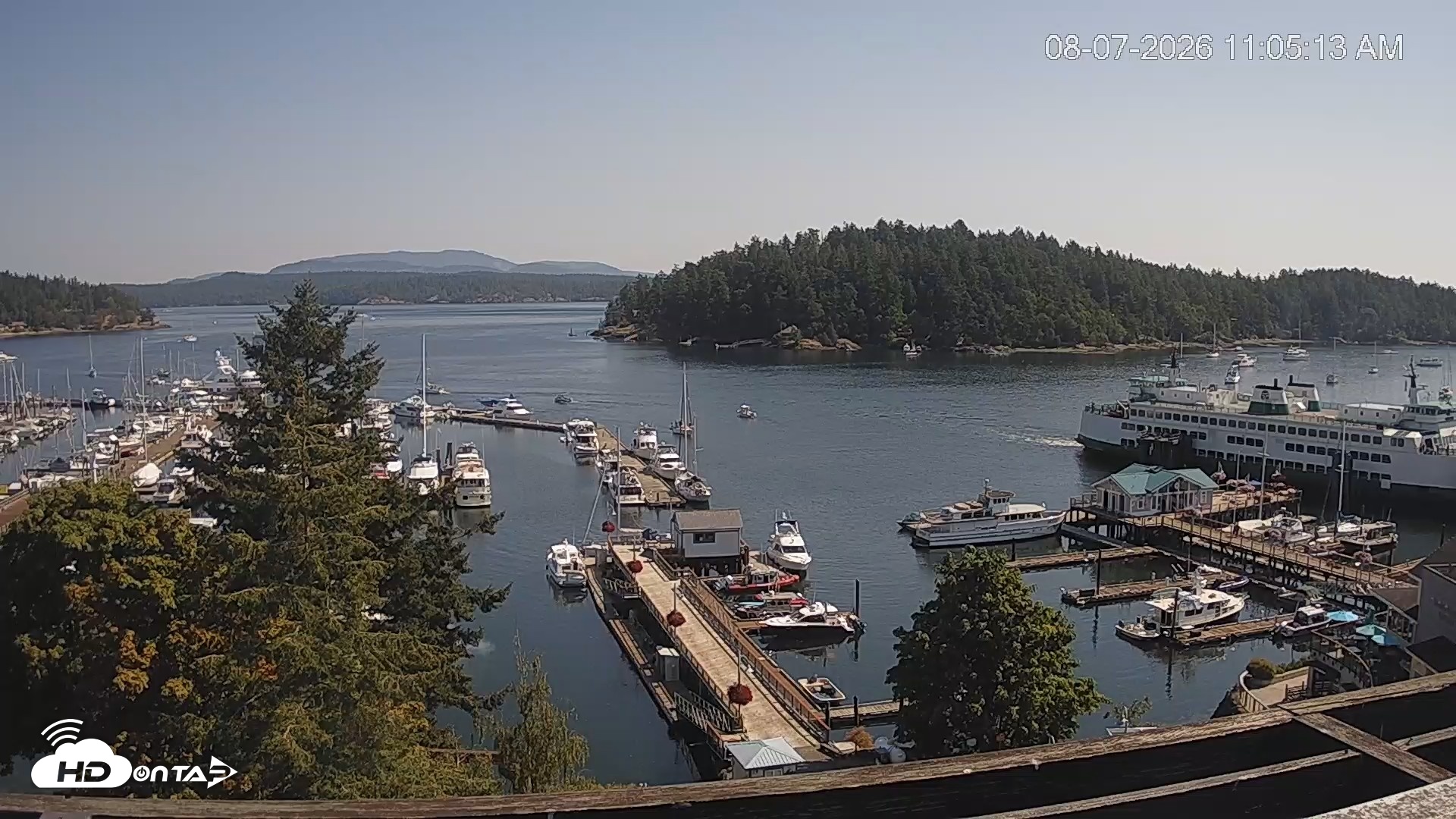 Snapshot of Friday Harbor - San Juan Island Live Webcam taken Aug 7, 2026, 11:06am PDT