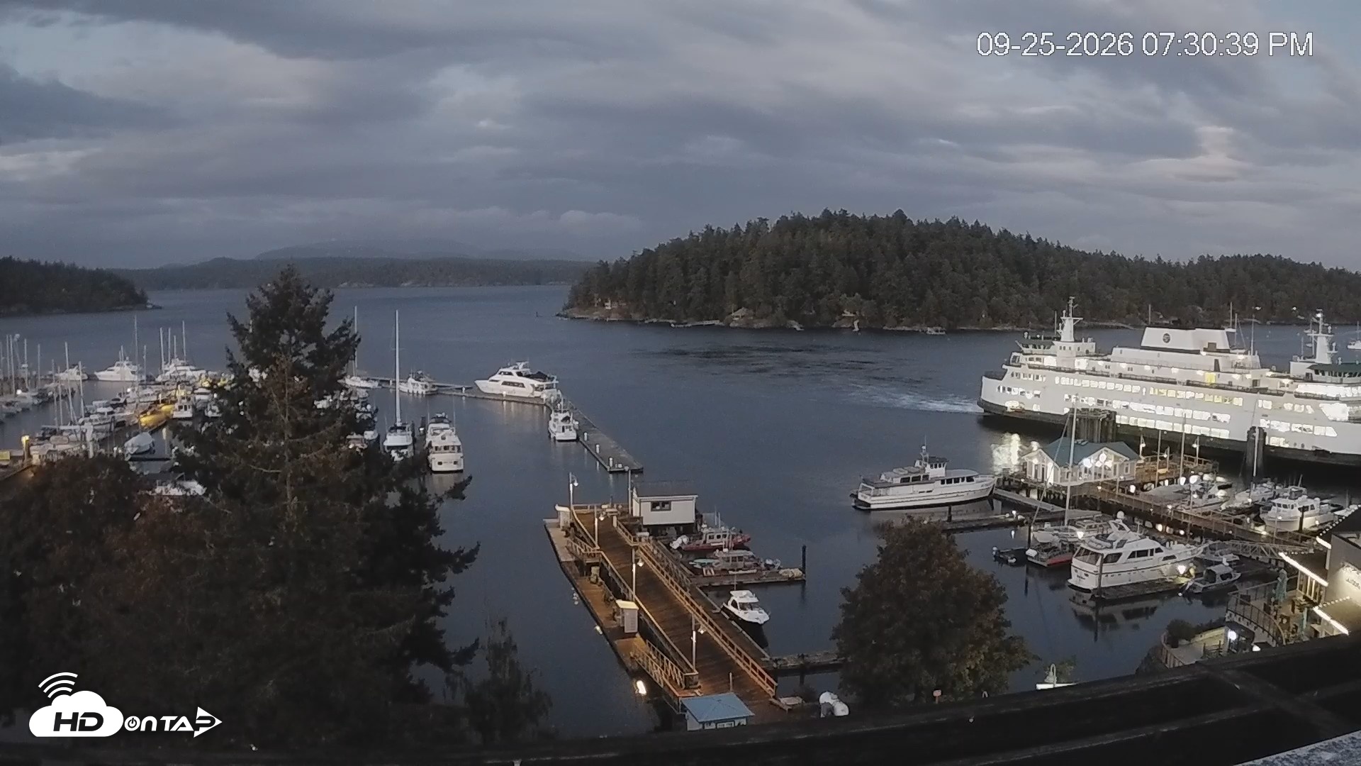 Snapshot of Friday Harbor - San Juan Island Live Webcam taken Sep 25, 2026, 7:31pm PDT