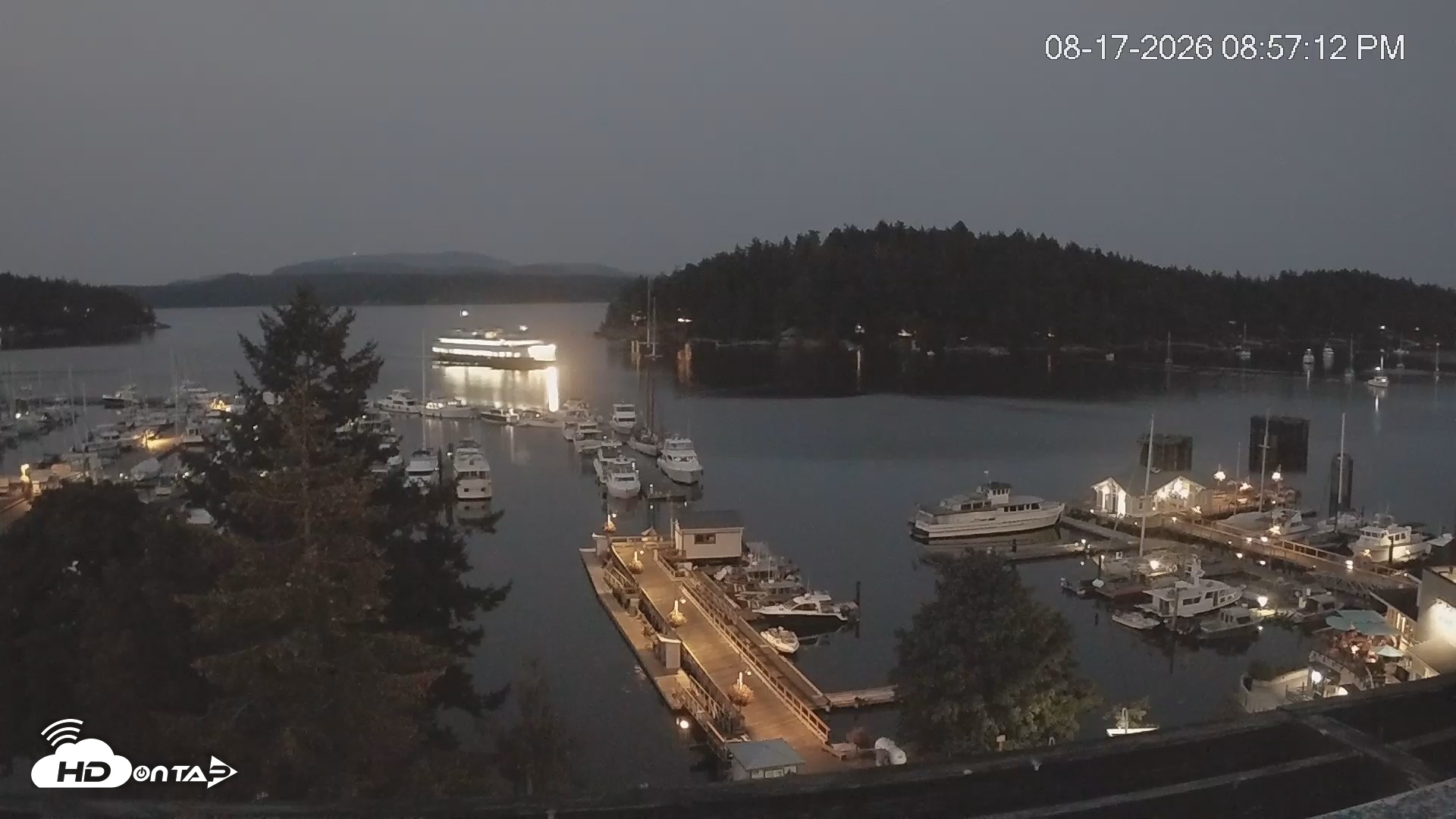 Snapshot of Friday Harbor - San Juan Island Live Webcam taken Aug 17, 2026, 8:58pm PDT