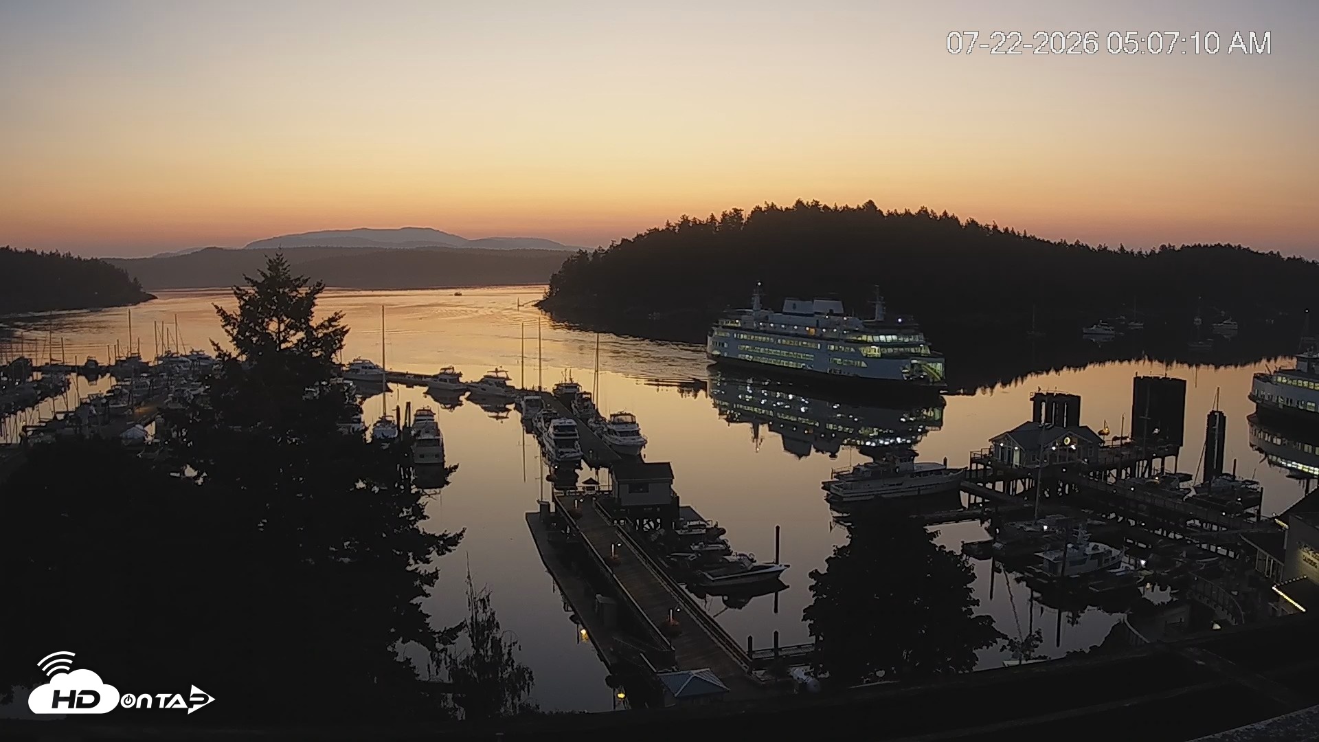 Snapshot of Friday Harbor - San Juan Island Live Webcam taken Jul 22, 2026, 5:08am PDT