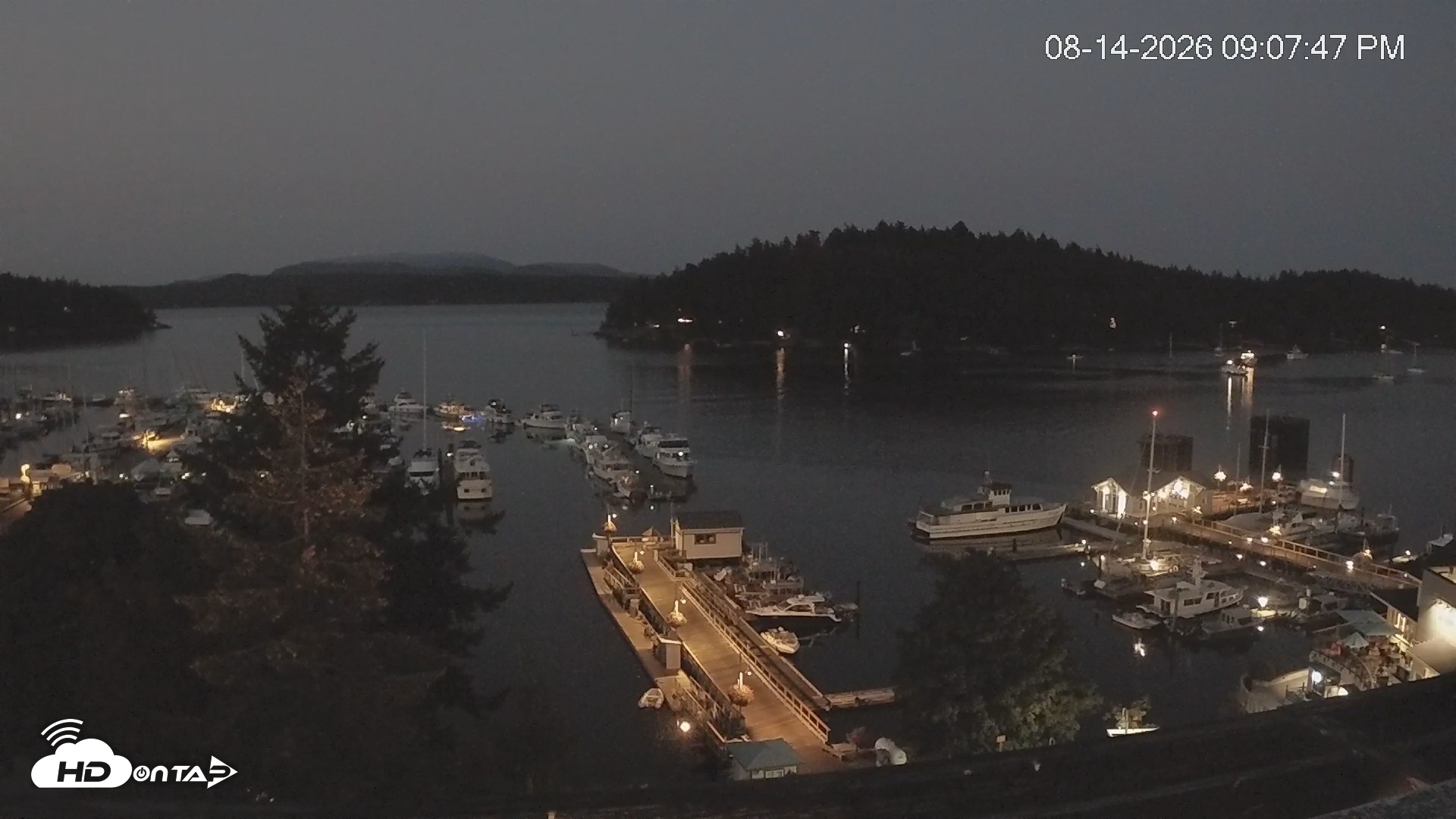 Snapshot of Friday Harbor - San Juan Island Live Webcam taken Aug 14, 2026, 9:08pm PDT