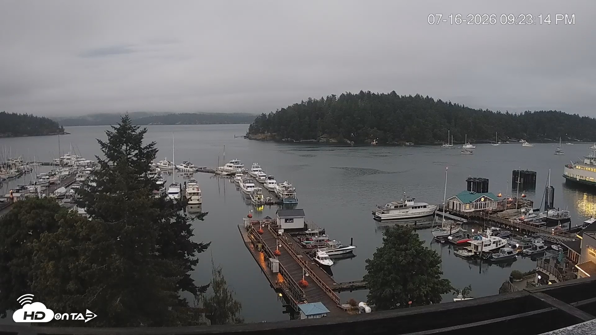 Snapshot of Friday Harbor - San Juan Island Live Webcam taken Jul 16, 2026, 9:24pm PDT