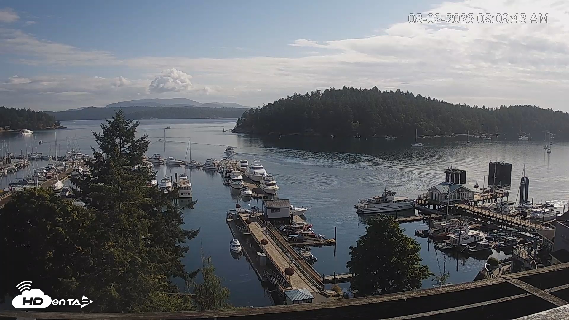 Snapshot of Friday Harbor - San Juan Island Live Webcam taken Aug 2, 2026, 9:10am PDT