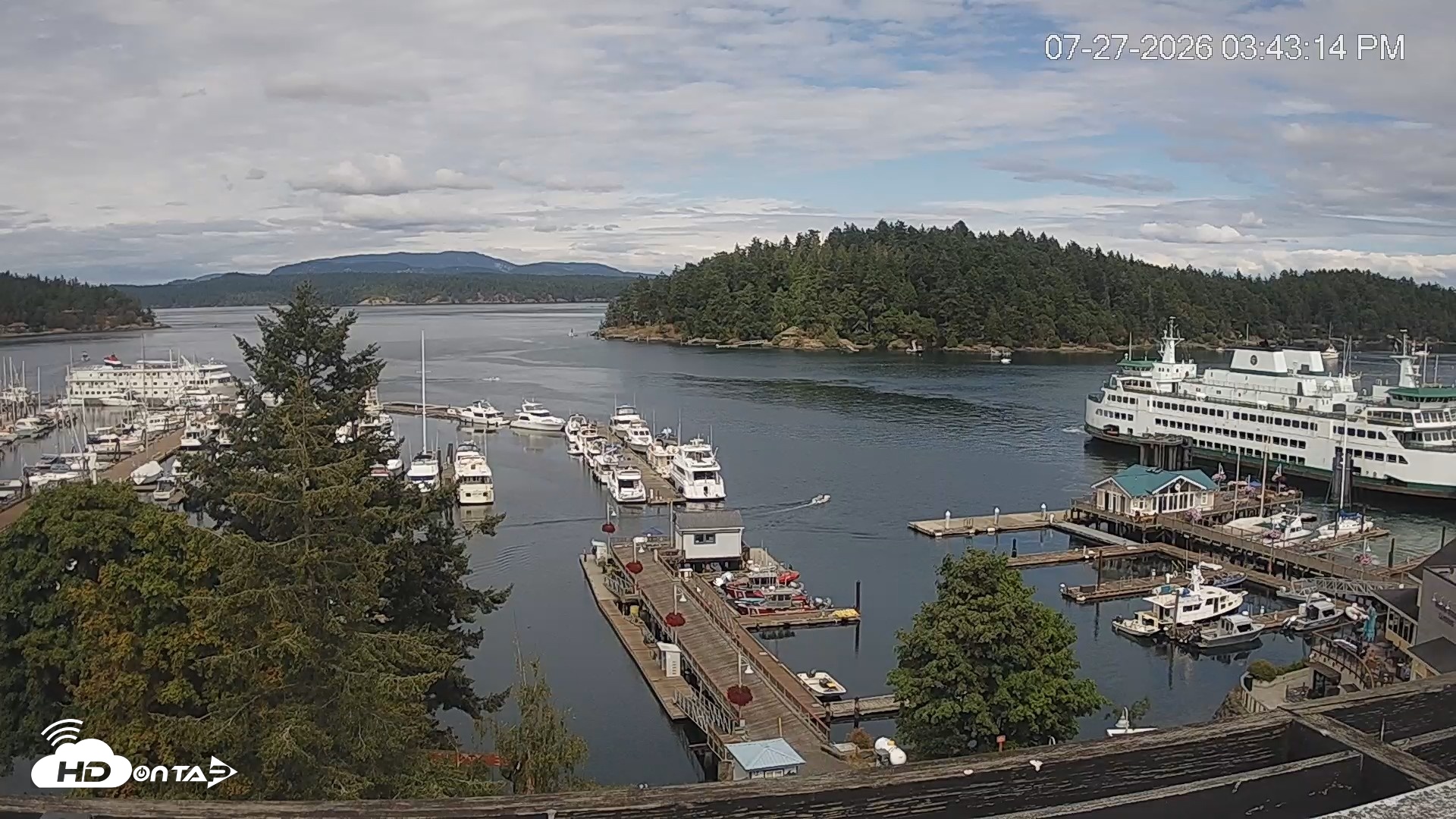 Snapshot of Friday Harbor - San Juan Island Live Webcam taken Jul 27, 2026, 3:43pm PDT