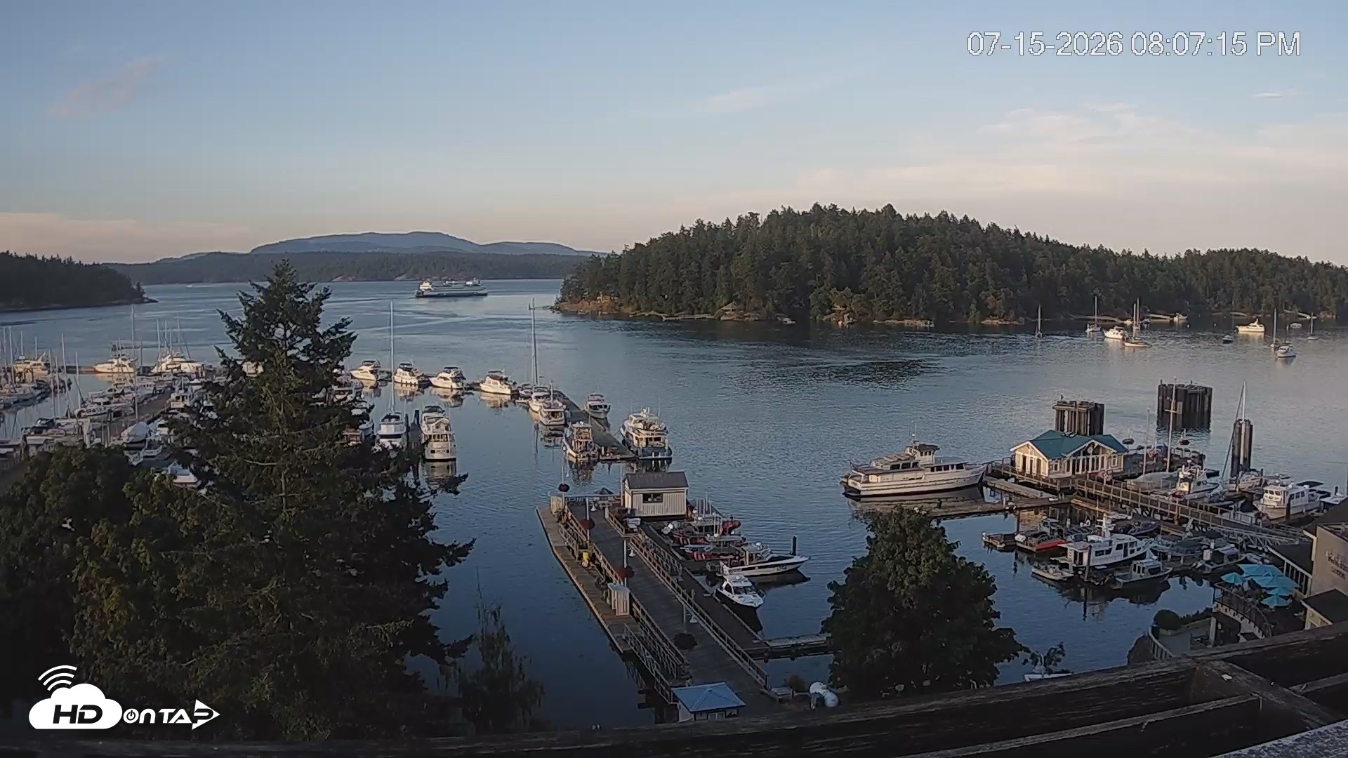 Snapshot of Friday Harbor - San Juan Island Live Webcam taken Jul 15, 2026, 8:07pm PDT