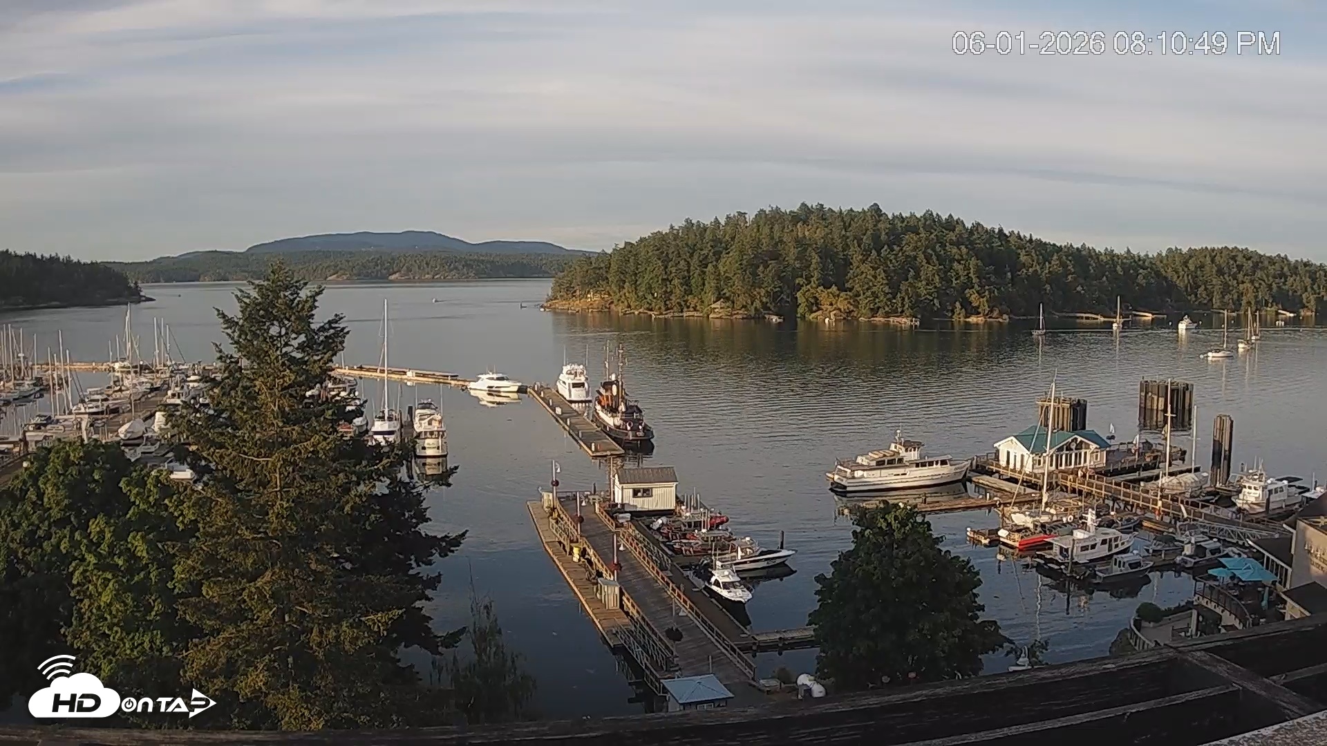 Snapshot of Friday Harbor - San Juan Island Live Webcam taken Jun 1, 2026, 8:11pm PDT