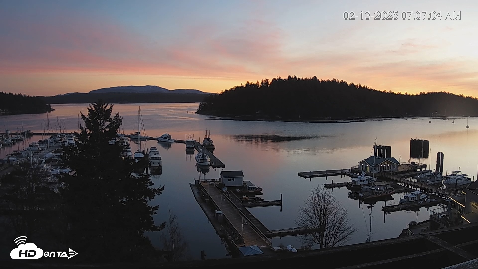 Snapshot of Friday Harbor - San Juan Island Live Webcam taken Feb 13, 2025, 7:07am PST