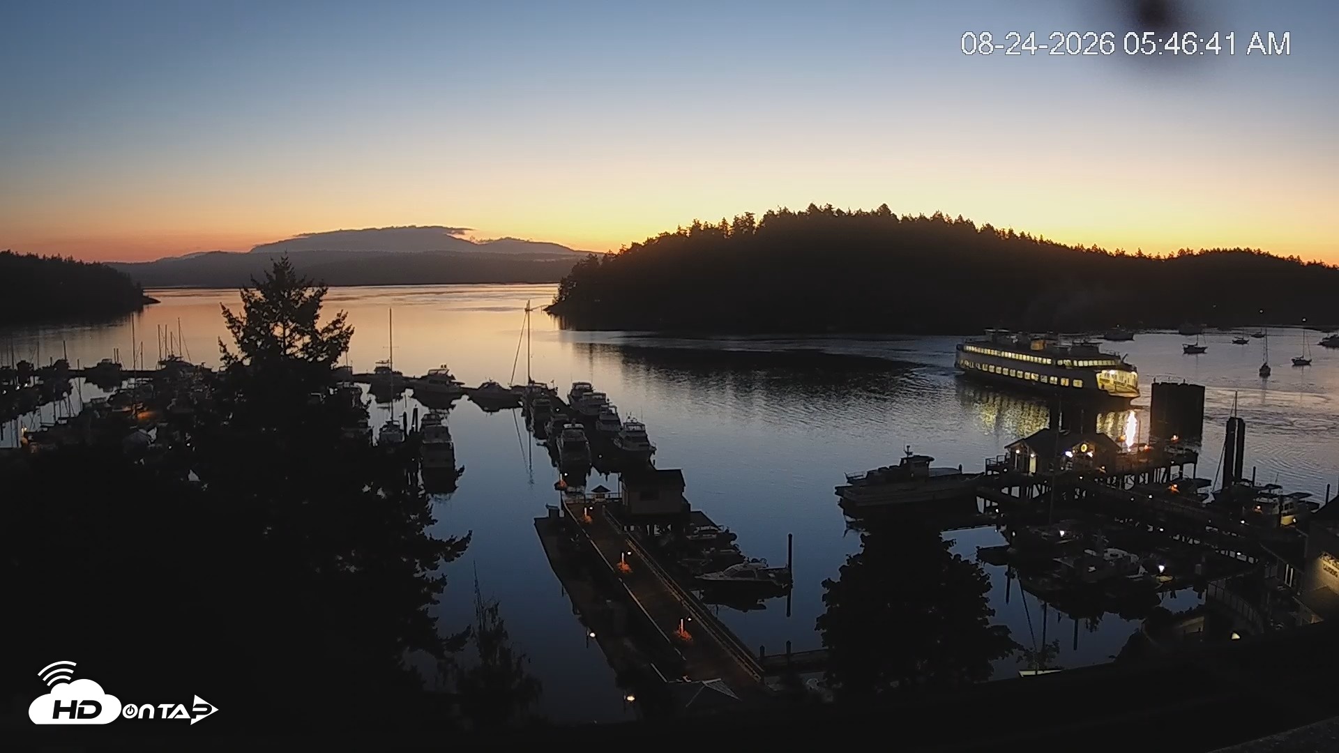Snapshot of Friday Harbor - San Juan Island Live Webcam taken Aug 24, 2026, 5:47am PDT