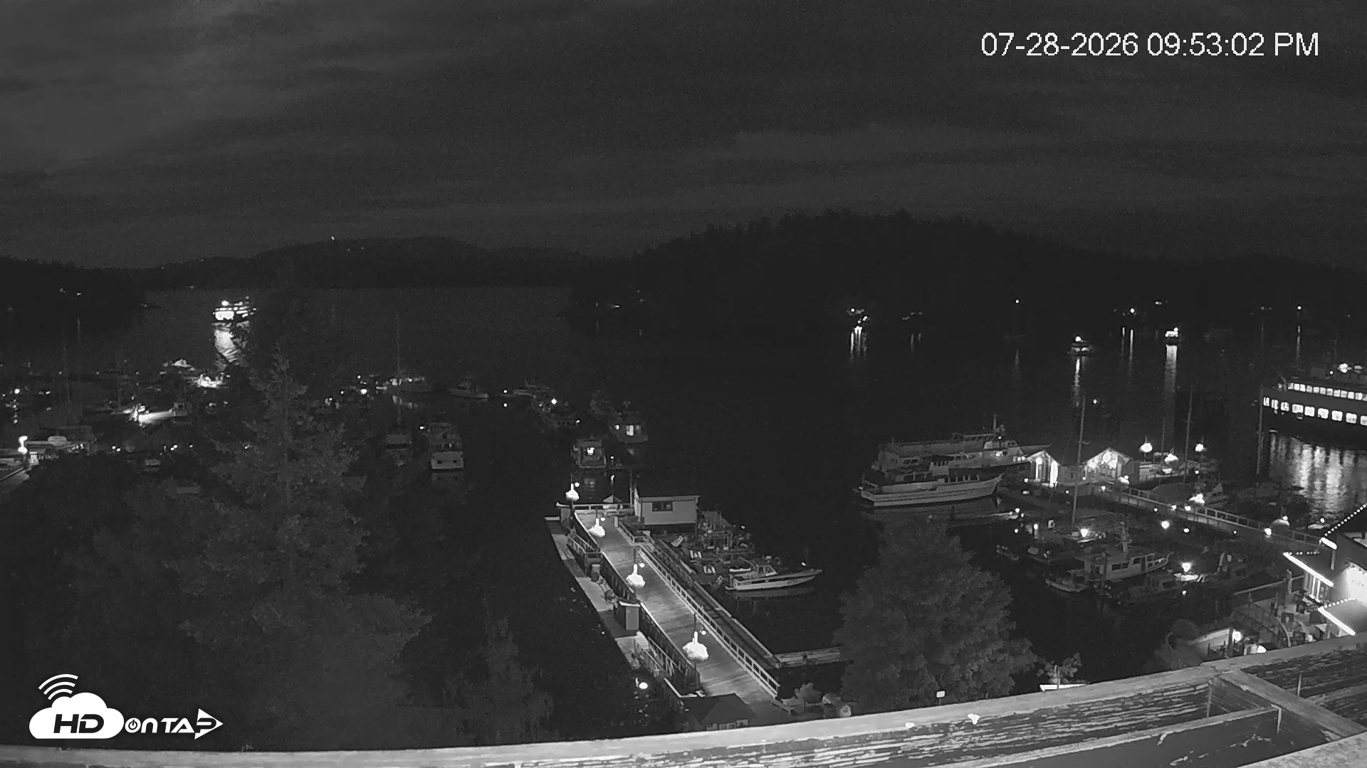 Snapshot of Friday Harbor - San Juan Island Live Webcam taken Jul 28, 2026, 9:53pm PDT