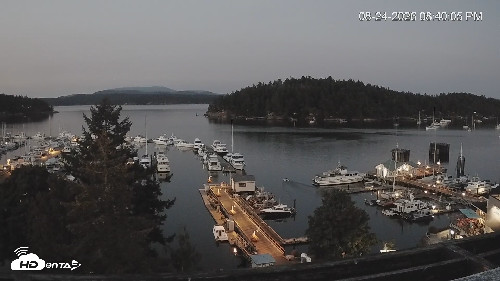 Snapshot of Friday Harbor - San Juan Island Live Webcam taken Aug 24, 2026, 8:43pm PDT
