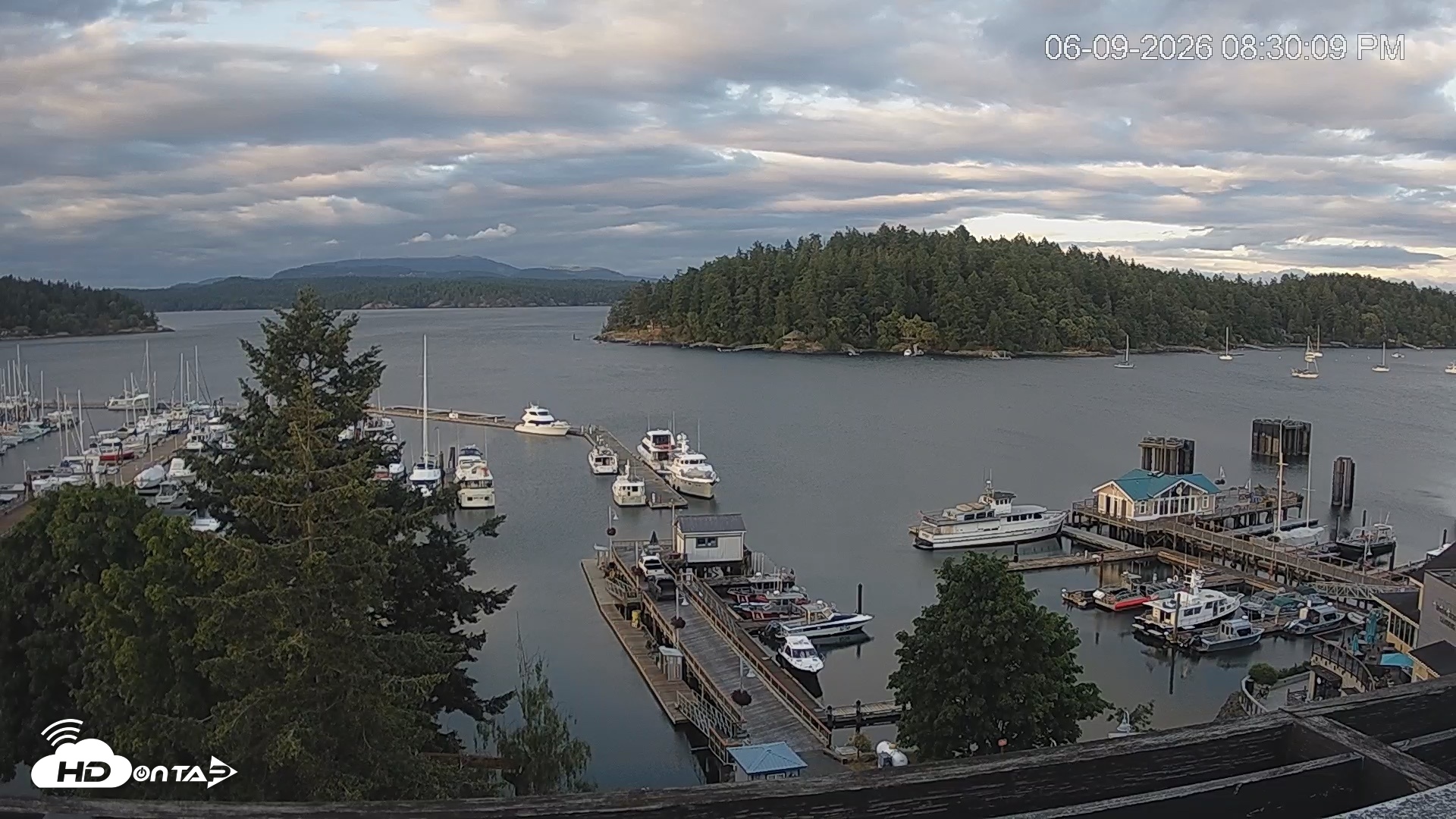 Snapshot of Friday Harbor - San Juan Island Live Webcam taken Jun 9, 2026, 8:30pm PDT