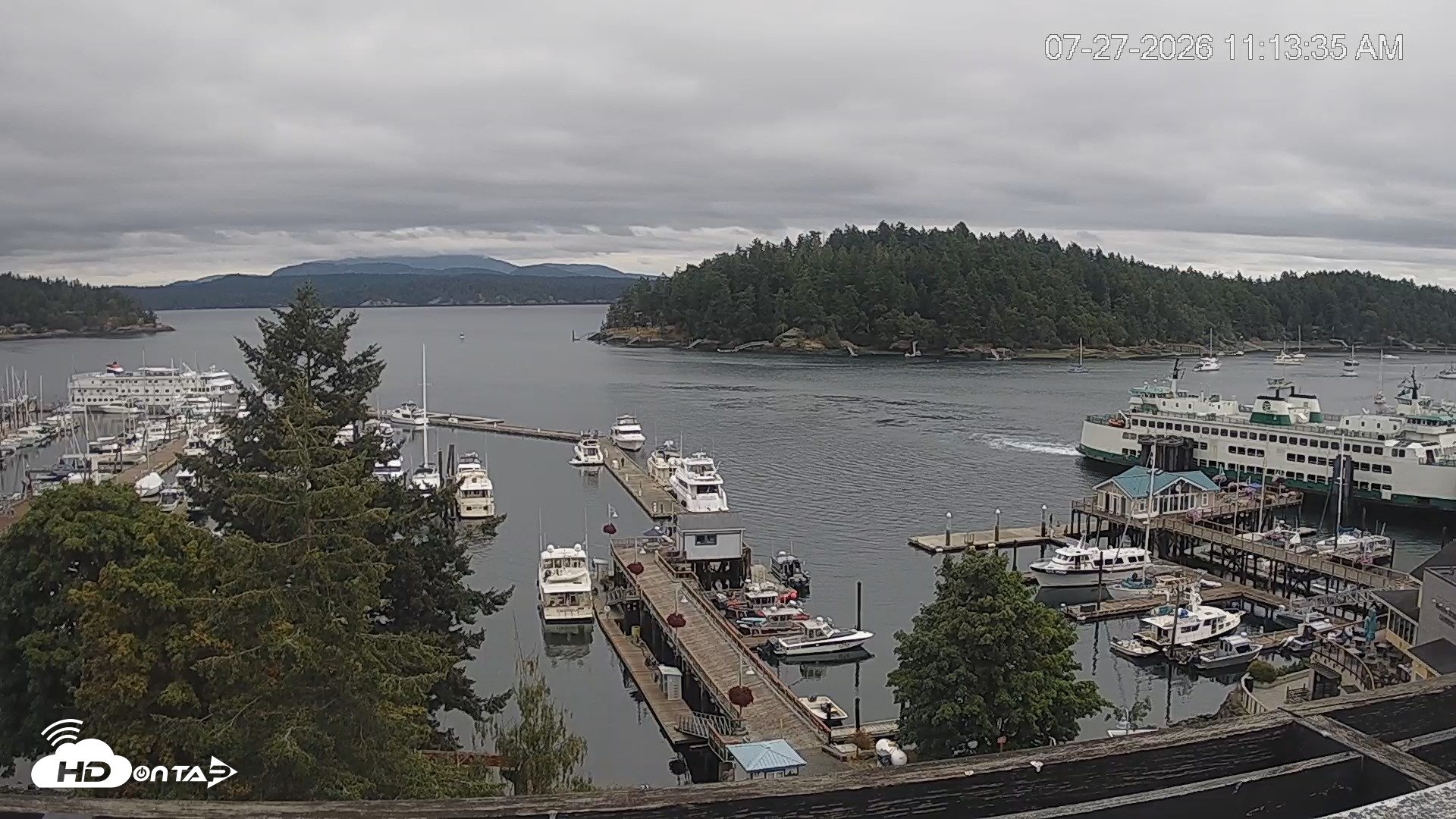 Snapshot of Friday Harbor - San Juan Island Live Webcam taken Jul 27, 2026, 11:14am PDT