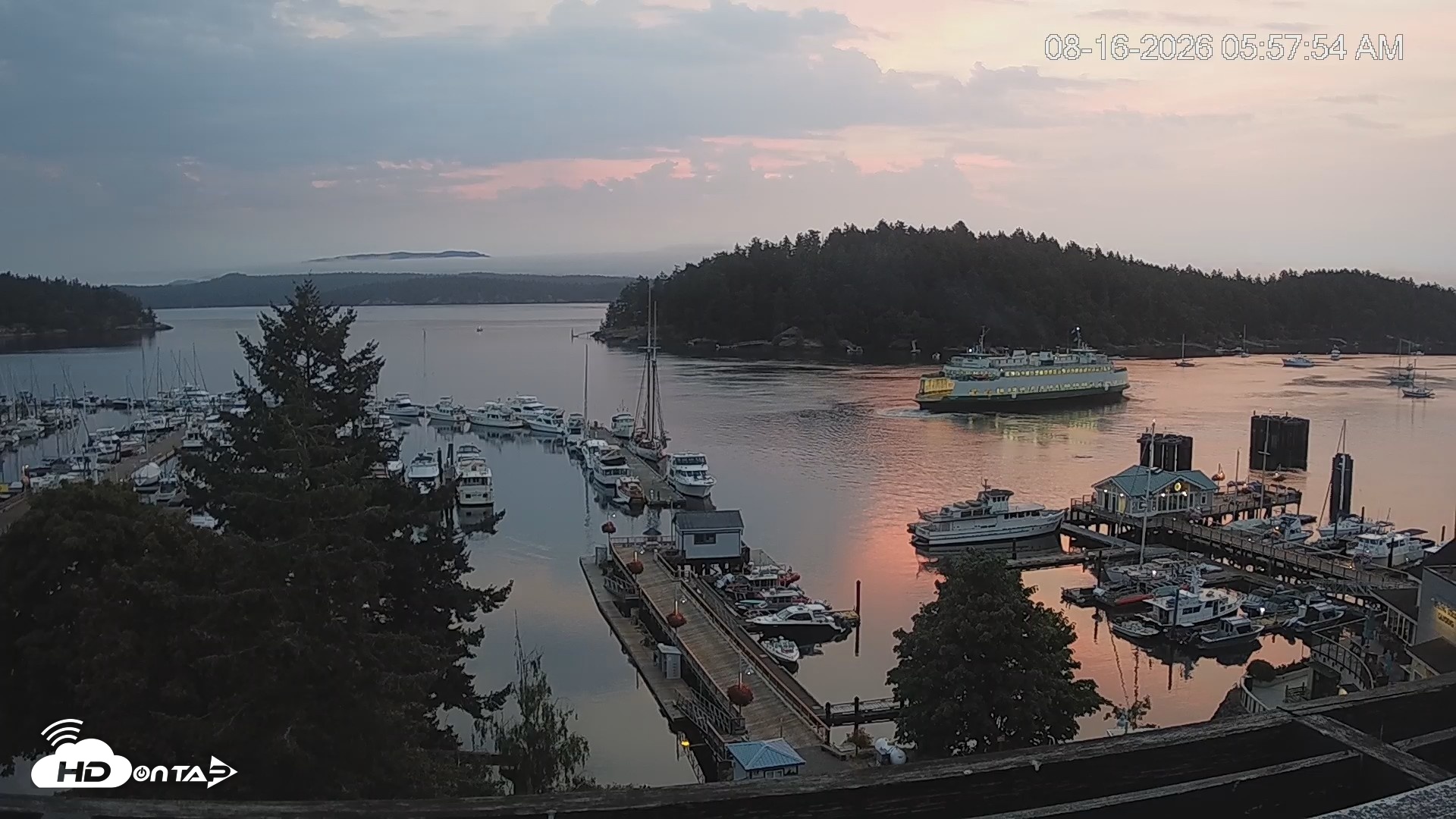 Snapshot of Friday Harbor - San Juan Island Live Webcam taken Aug 16, 2026, 5:58am PDT
