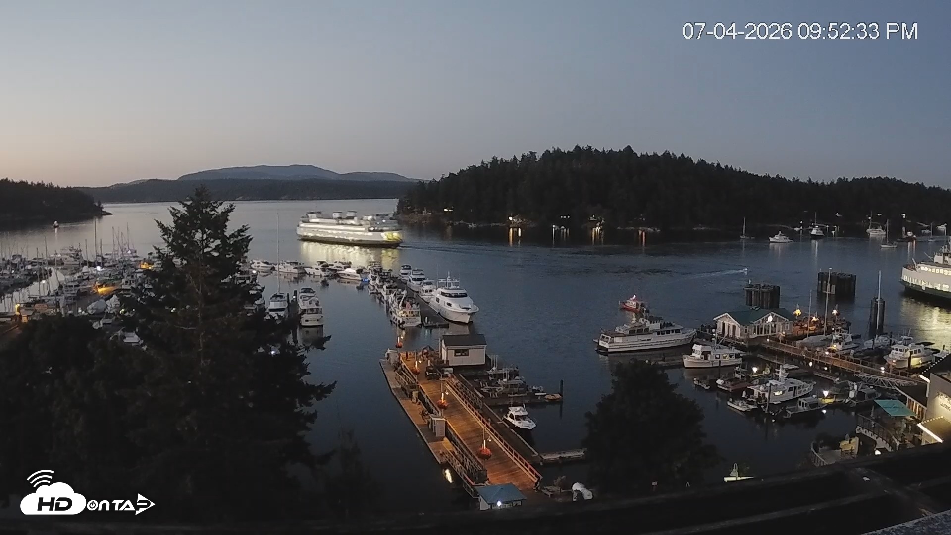 Snapshot of Friday Harbor - San Juan Island Live Webcam taken Jul 4, 2026, 9:53pm PDT