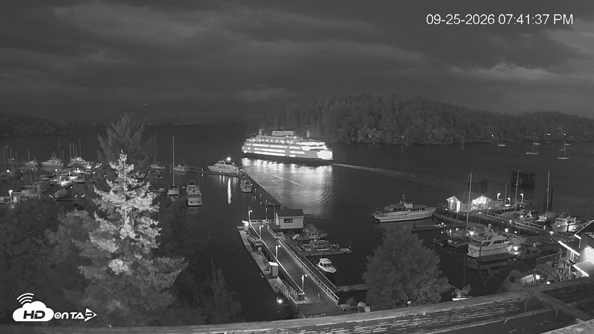 Snapshot of Friday Harbor - San Juan Island Live Webcam taken Sep 25, 2026, 7:42pm PDT