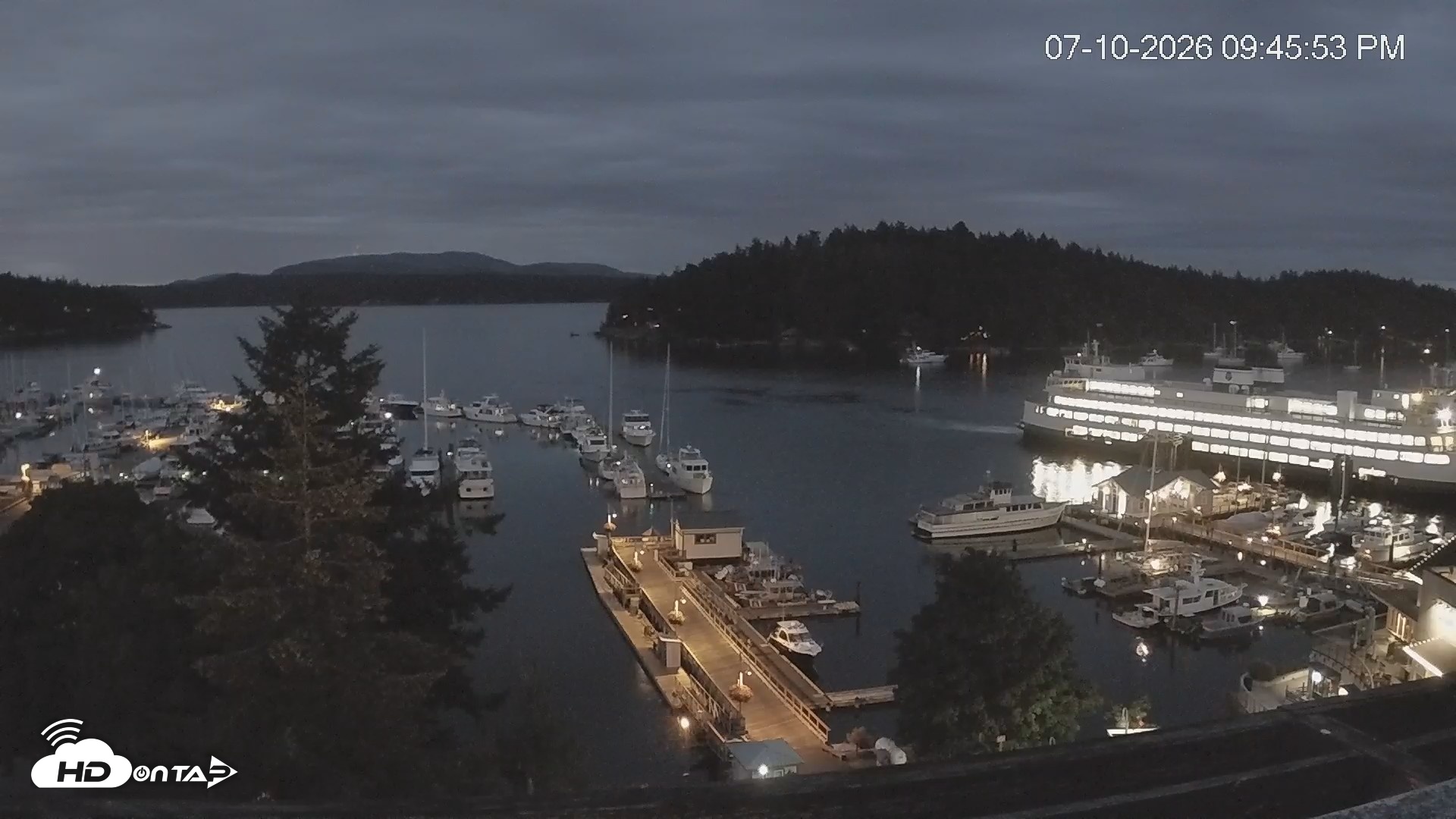 Snapshot of Friday Harbor - San Juan Island Live Webcam taken Jul 10, 2026, 9:46pm PDT
