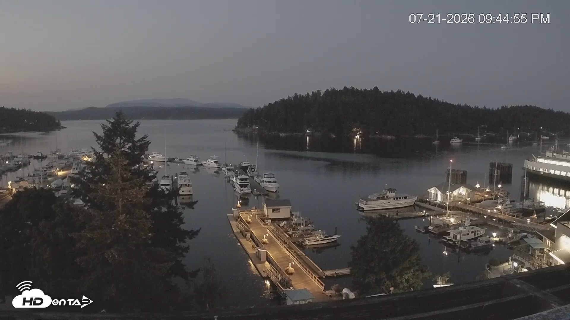 Snapshot of Friday Harbor - San Juan Island Live Webcam taken Jul 21, 2026, 9:45pm PDT