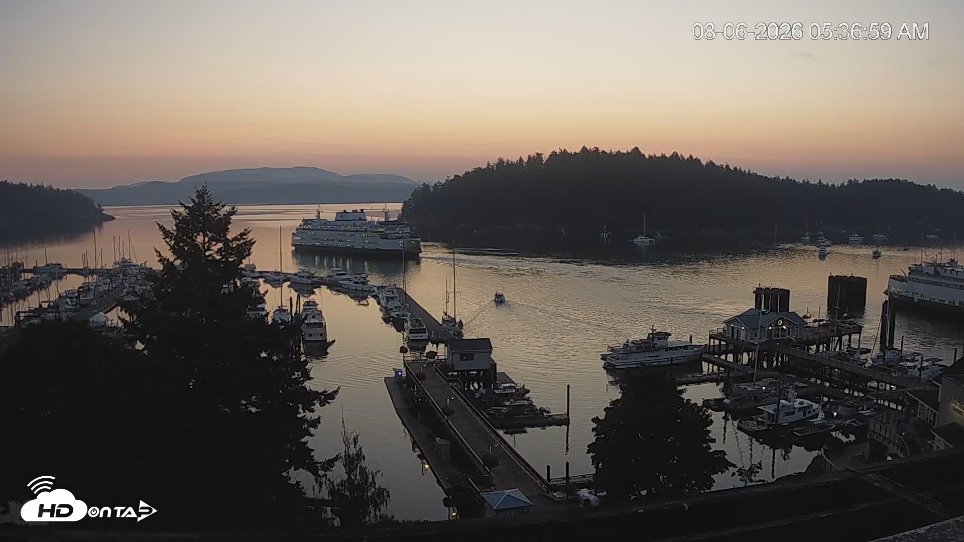 Snapshot of Friday Harbor - San Juan Island Live Webcam taken Aug 6, 2026, 5:37am PDT