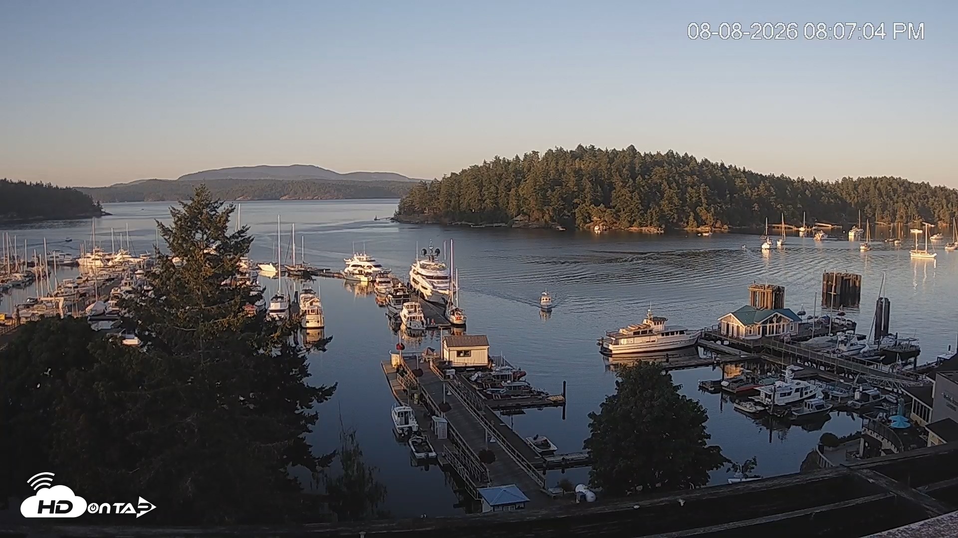 Snapshot of Friday Harbor - San Juan Island Live Webcam taken Aug 8, 2026, 8:07pm PDT