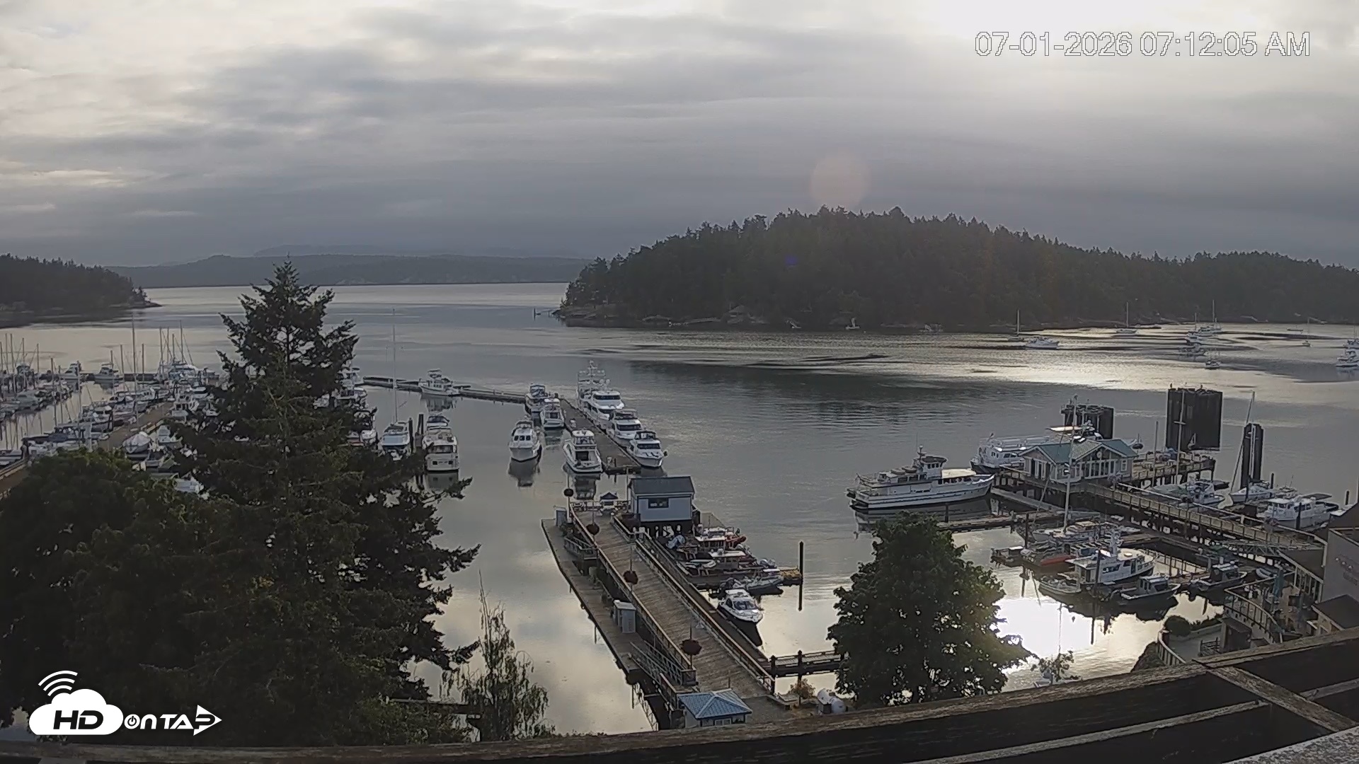 Snapshot of Friday Harbor - San Juan Island Live Webcam taken Jul 1, 2026, 7:13am PDT