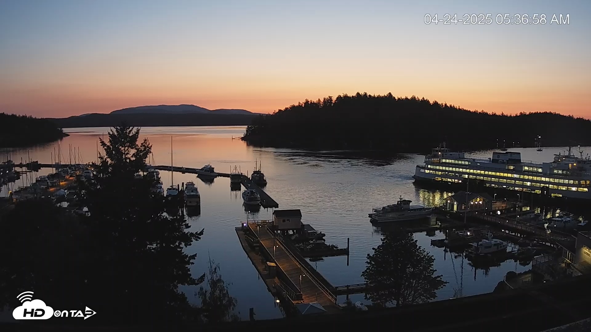 Snapshot of Friday Harbor - San Juan Island Live Webcam taken Apr 24, 2025, 5:37am PDT