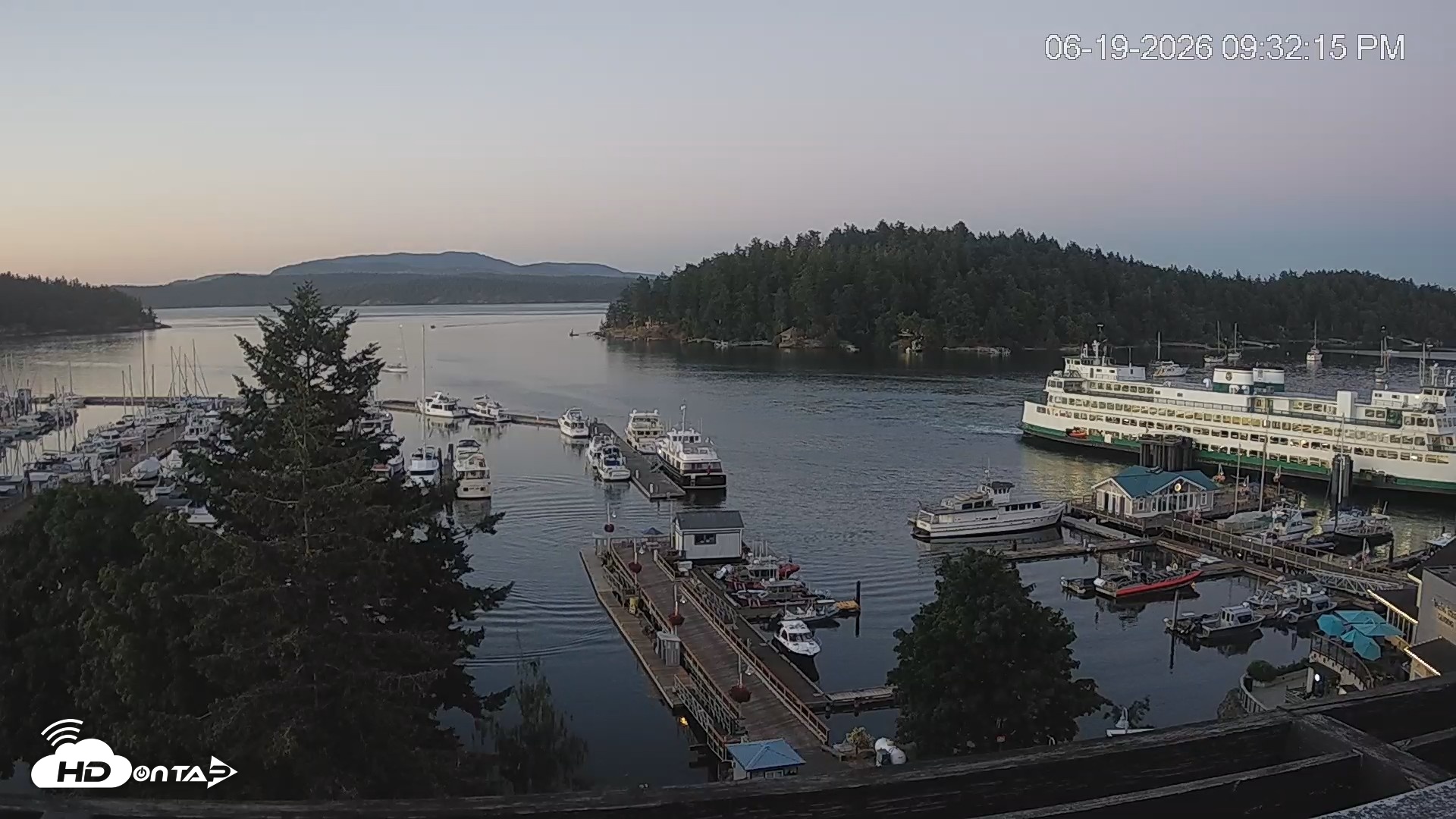 Snapshot of Friday Harbor - San Juan Island Live Webcam taken Jun 19, 2026, 9:33pm PDT